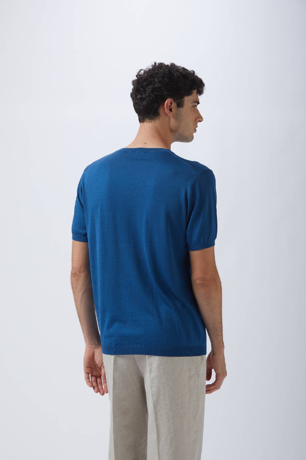 Kangra Cashmere Girocollo Mezza Manica Rasato In Seta e Cotone Prezzo Ridotto