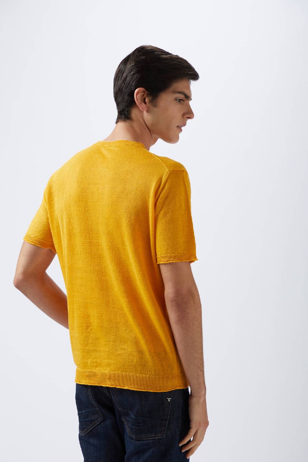 Kangra Cashmere Girocollo Mezza Manica Rasato In Lino Sottocosto
