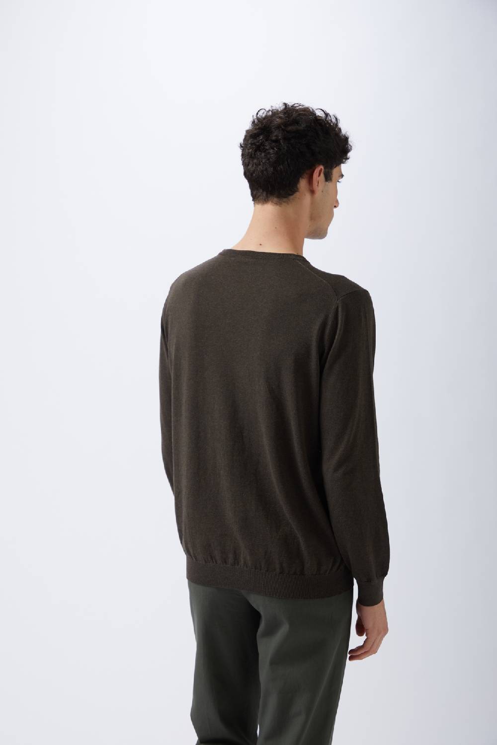 Kangra Cashmere Maglia Girocollo Rasata In Cotone Offerta