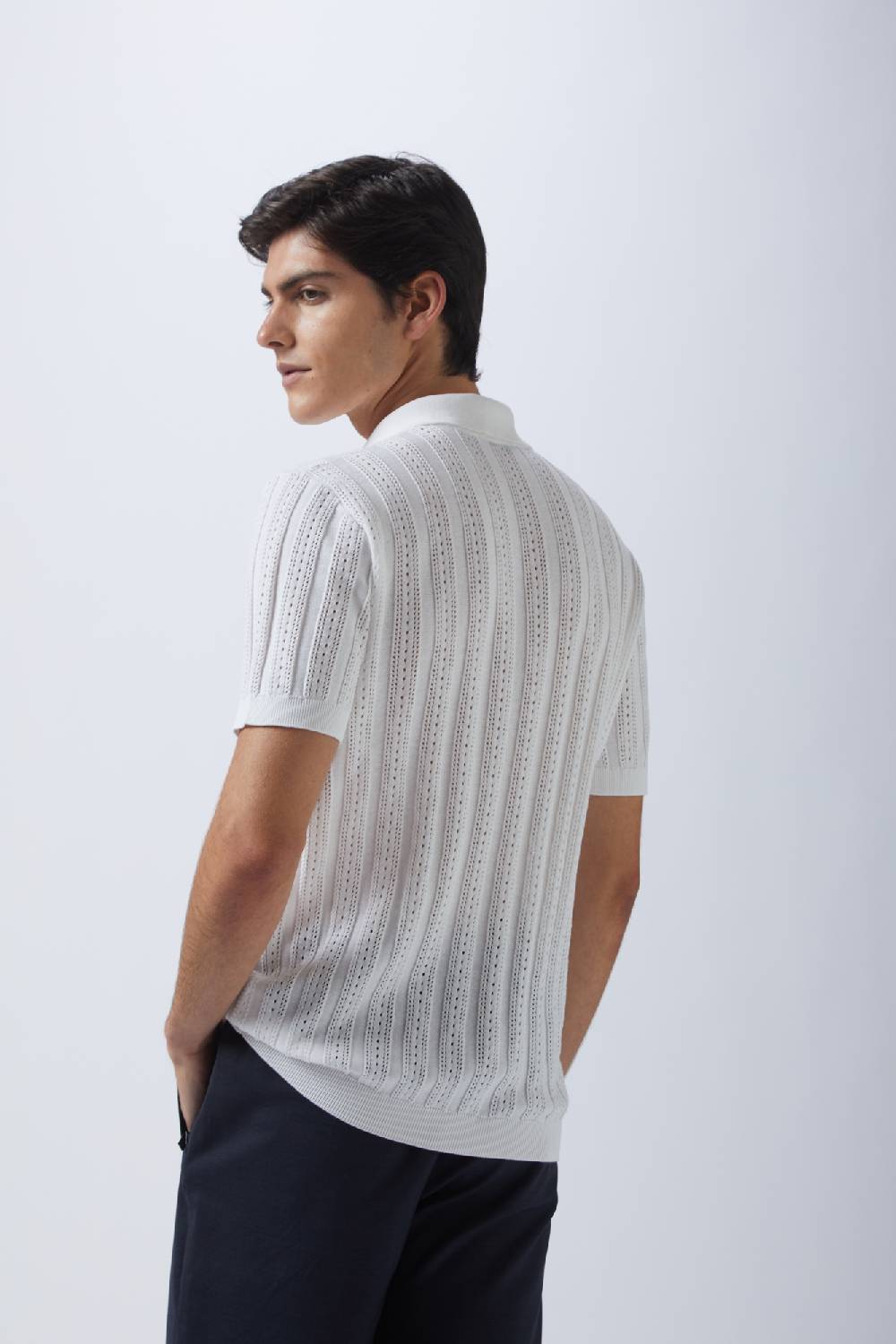 Kangra Cashmere Polo Mezza Manica Coste Punzonate Vendite Flash