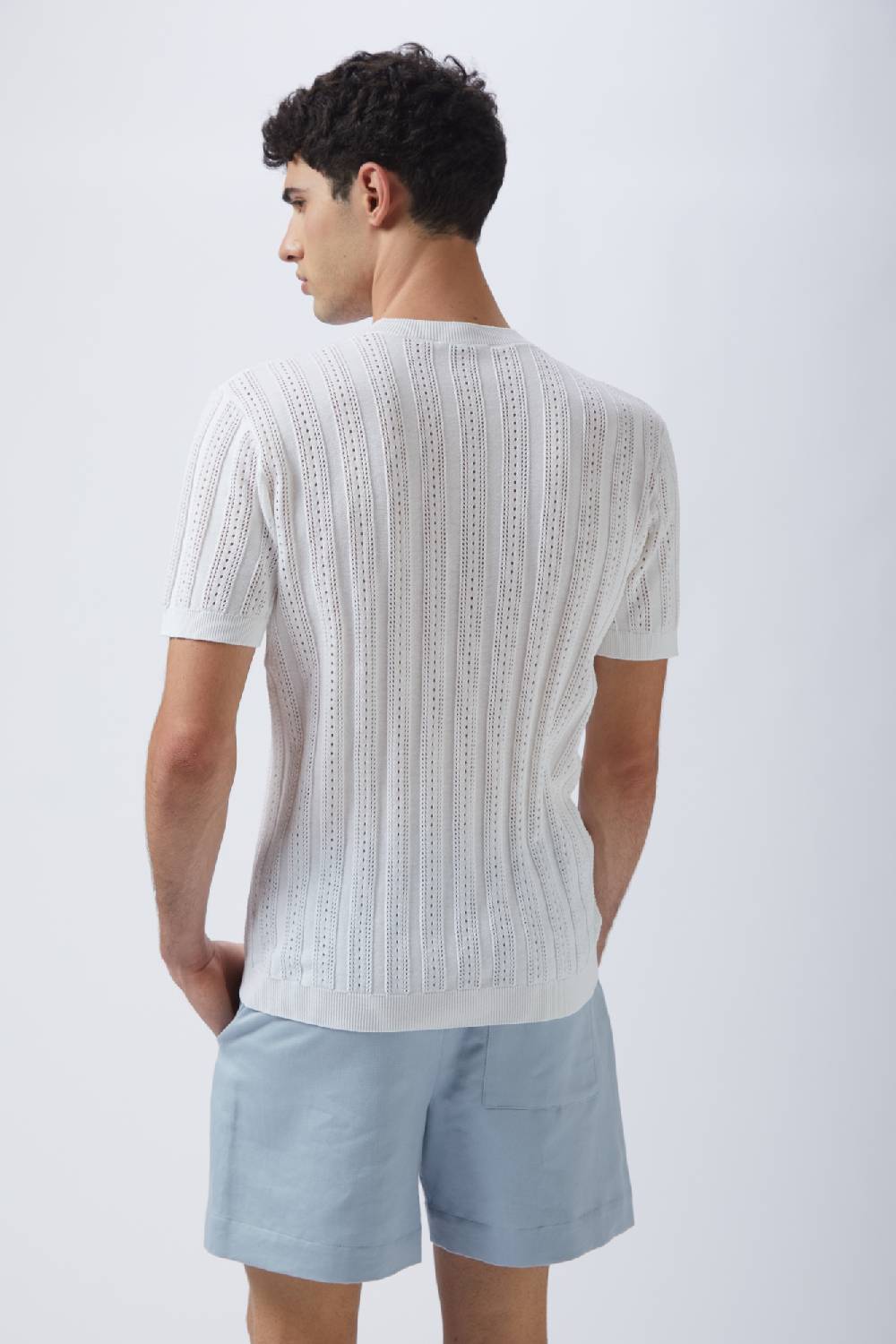 Kangra Cashmere Girocollo Mezza Manica Coste Punzonate Negozio