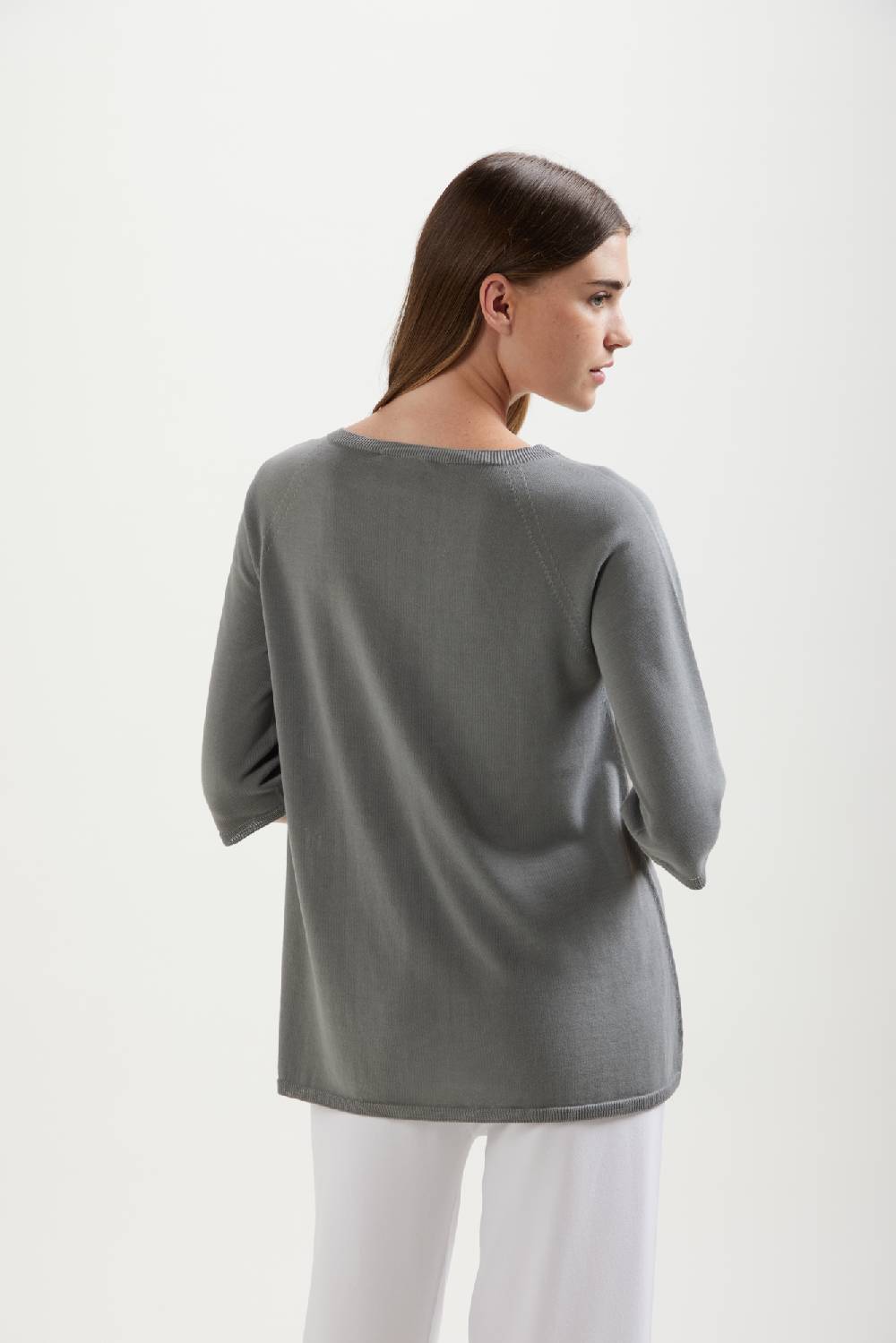 Kangra Cashmere Maglia Girocollo Linea Ad A In Cotone Vendita