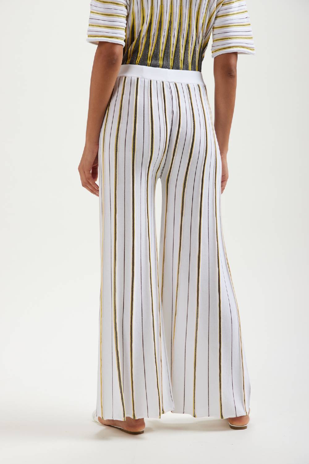 Kangra Cashmere Pantalone Palazzo Jacquard In Cotone e Lurex Qualità Garantita