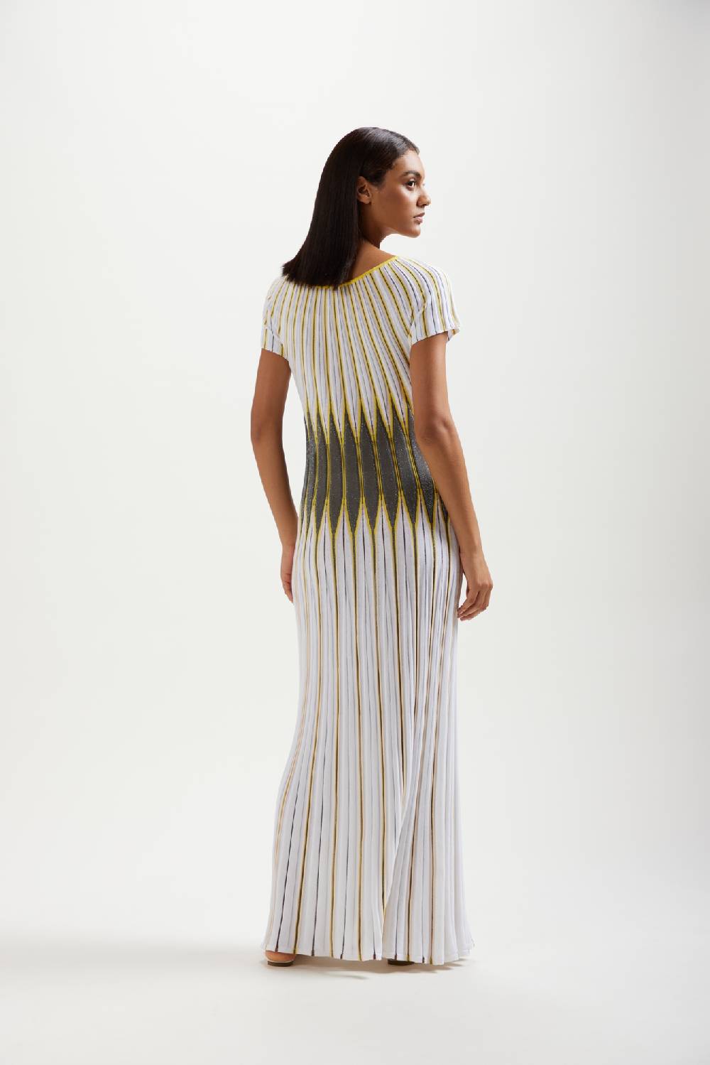 Kangra Cashmere Abito Lungo Jacquard In Cotone e Lurex Negozi Online