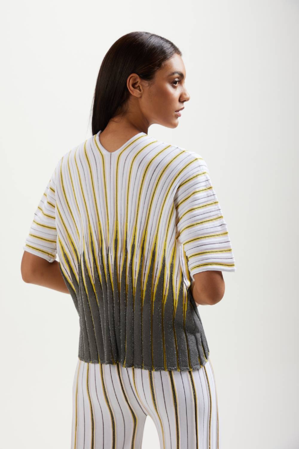 Kangra Cashmere Maglia "Scollo V" Jacquard In Cotone-Lurex Acquista Ora