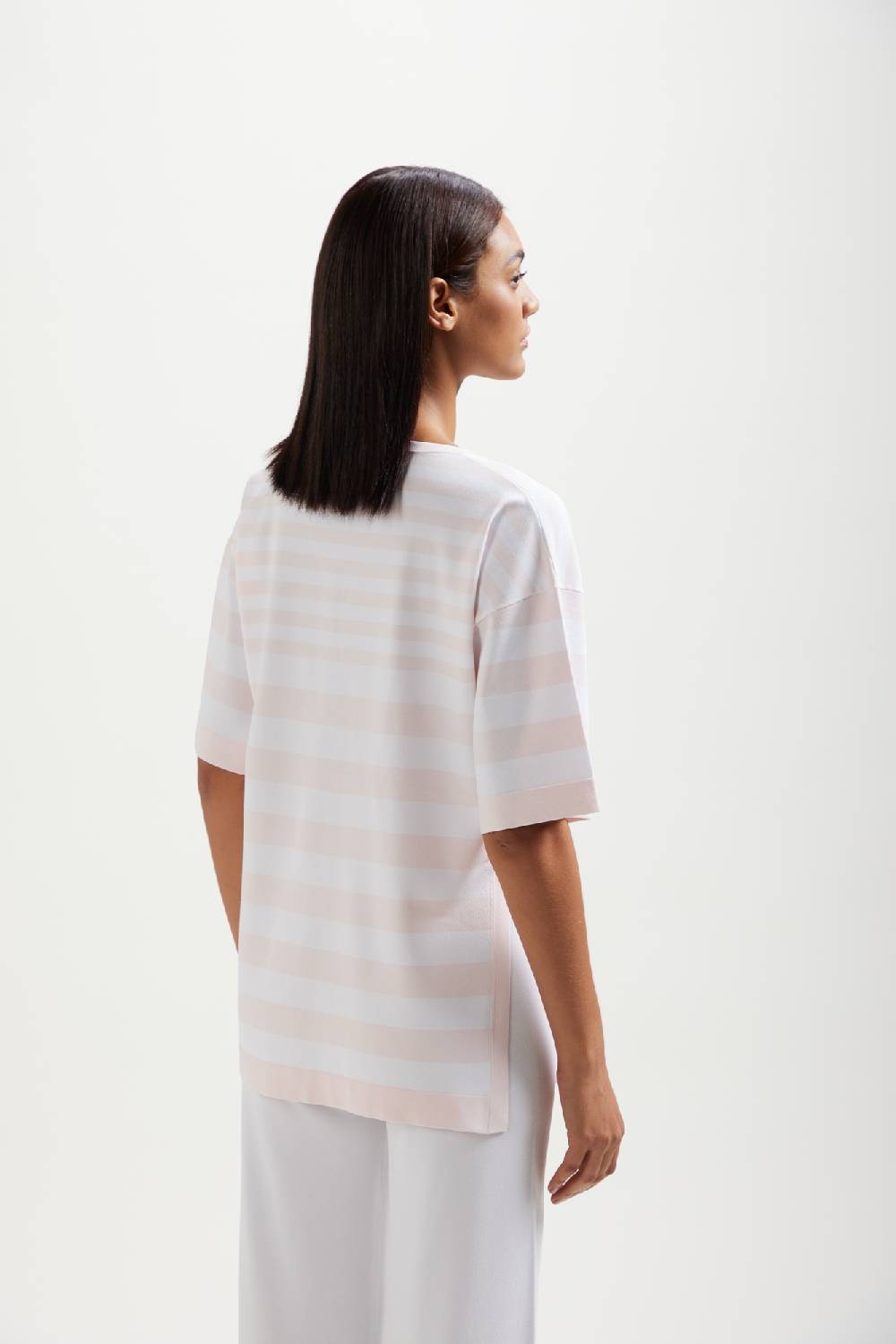 Kangra Cashmere Over Scollo V Rigato Con Spacchi Sottocosto
