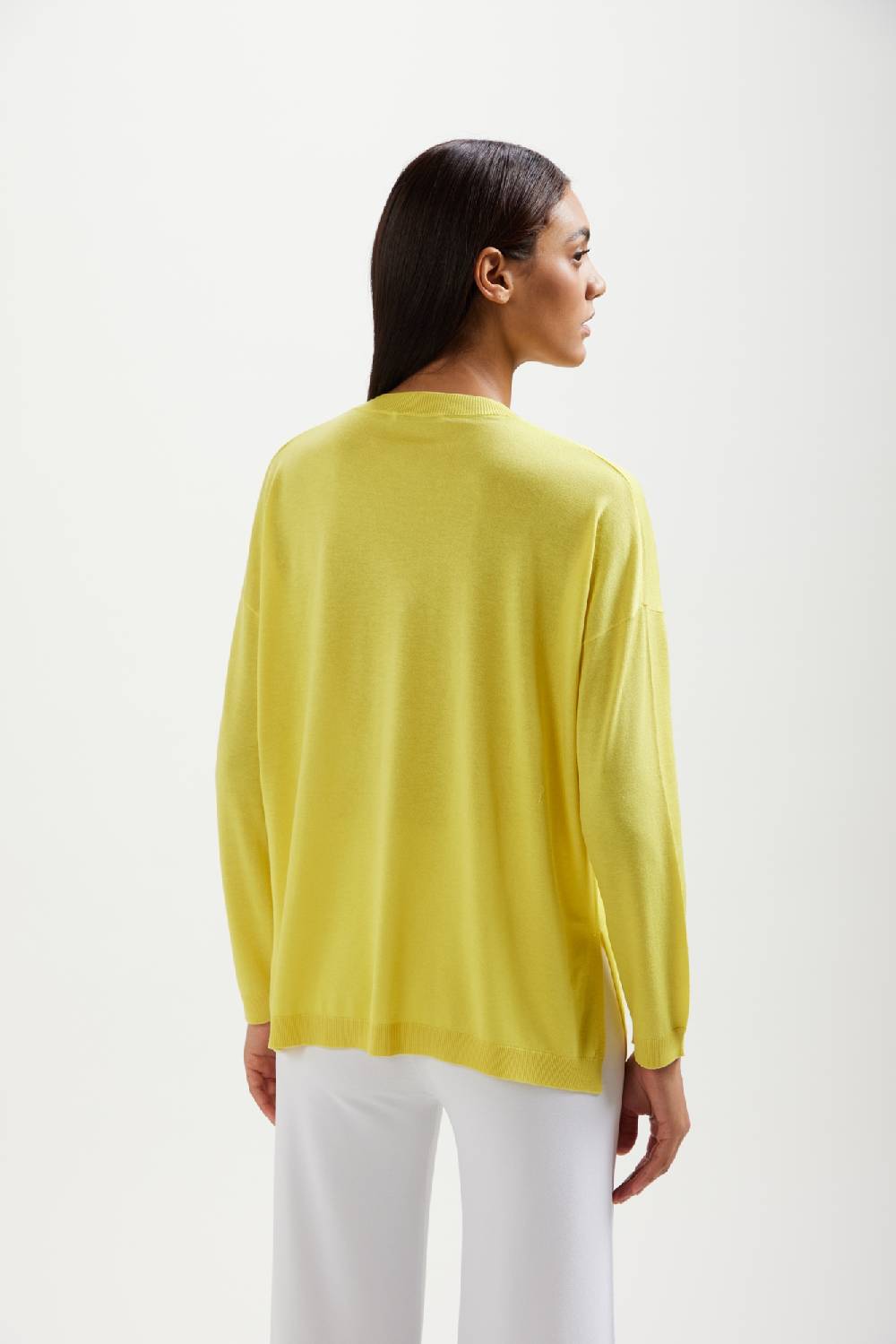 Kangra Cashmere Scollo V Spalla Scesa Con Spacchi In Seta e Cashmere Saldi Di Fabbrica