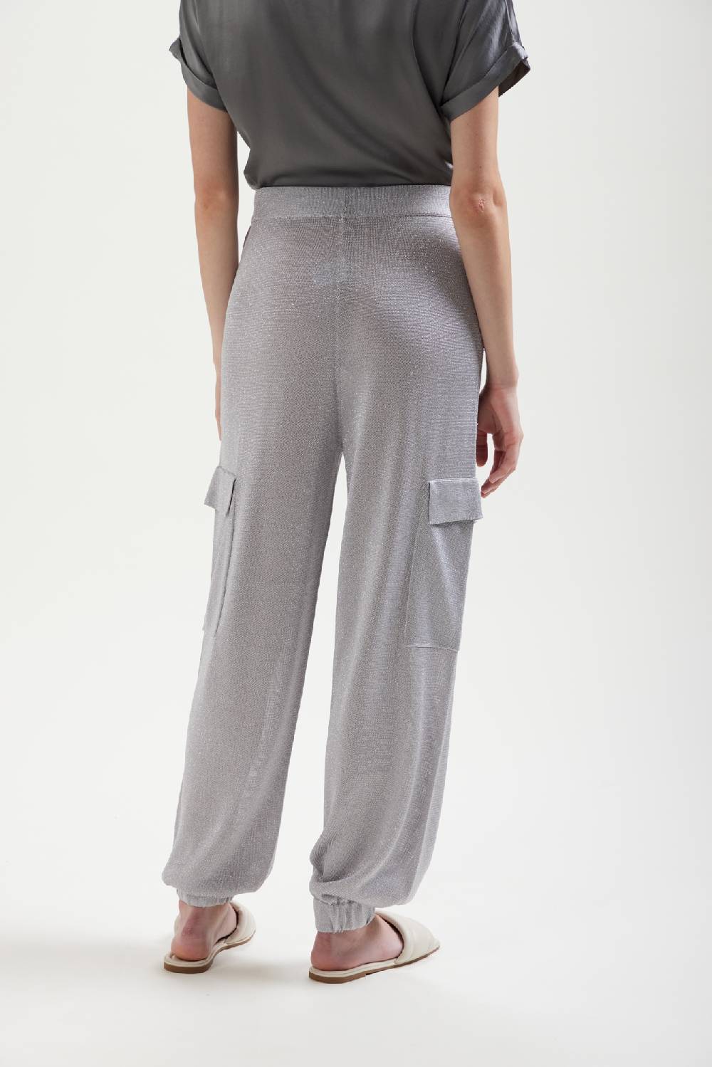 Kangra Cashmere Pantalone Cargo In Lurex Con Tasche Italia