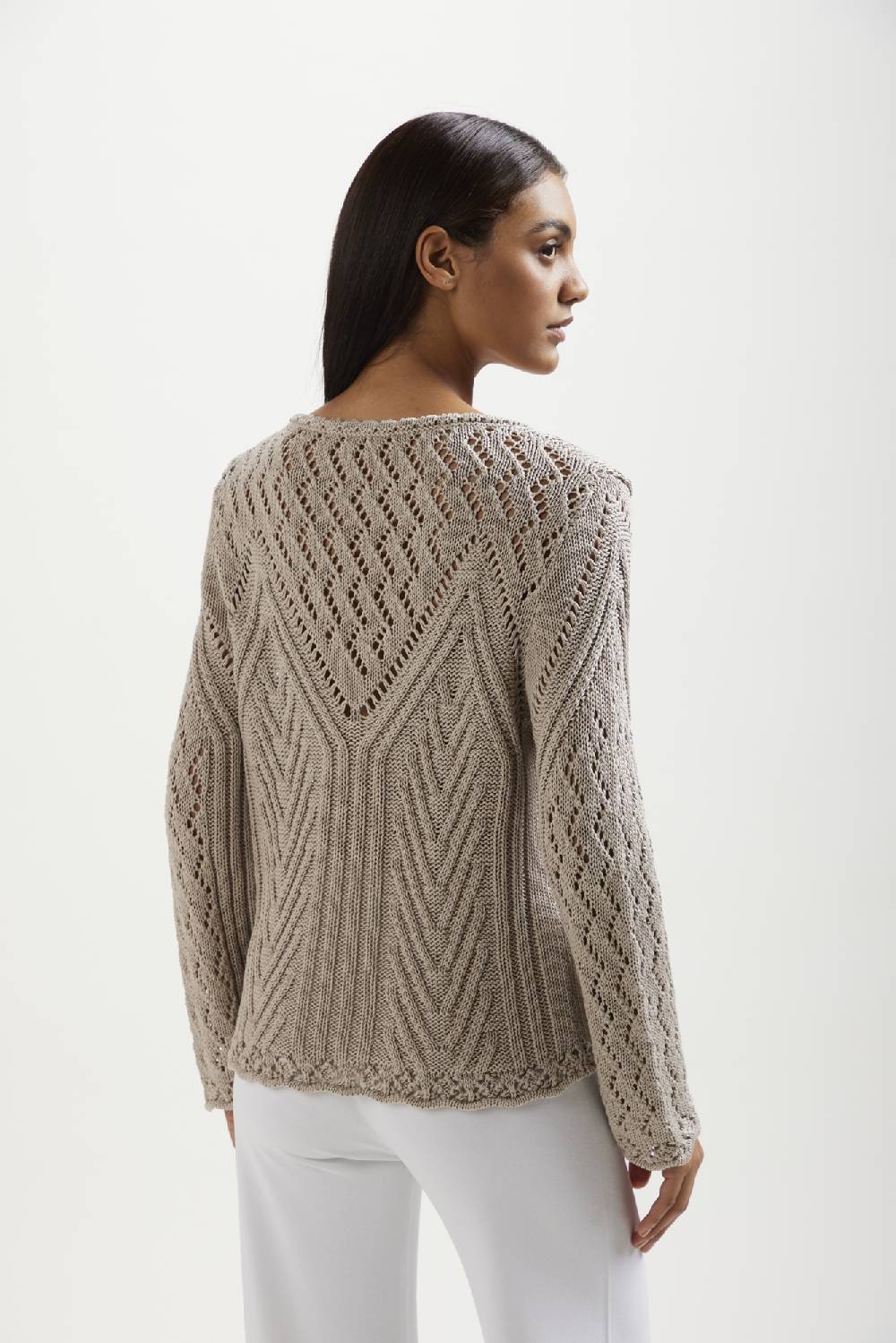 Kangra Cashmere Pullover Con Motivi Di Coste E Punzonato 2025