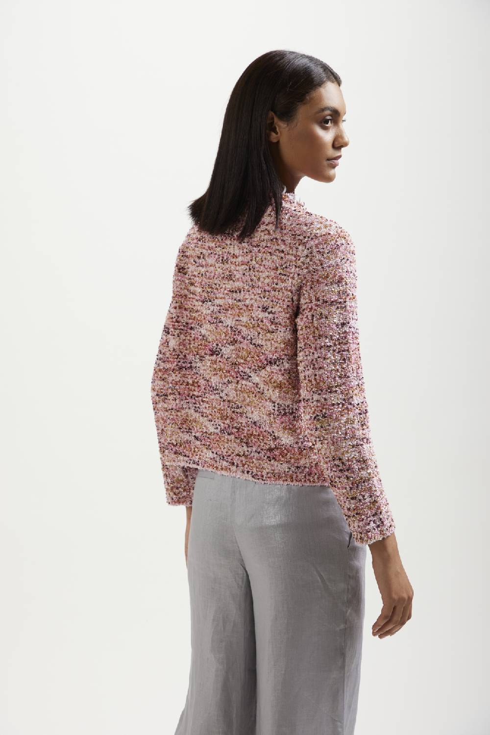 Kangra Cashmere Chanel Punto Tramato Con Frange Nuovo