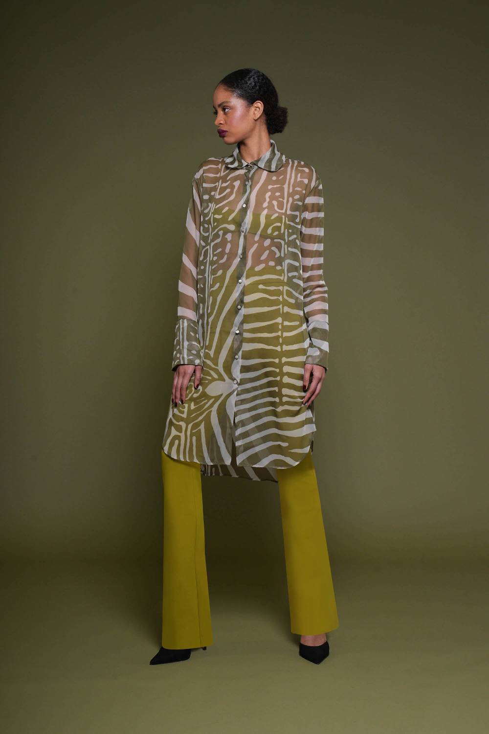 La Petite Robe Di Chiara Boni amil chiffon printed shirt Qualità