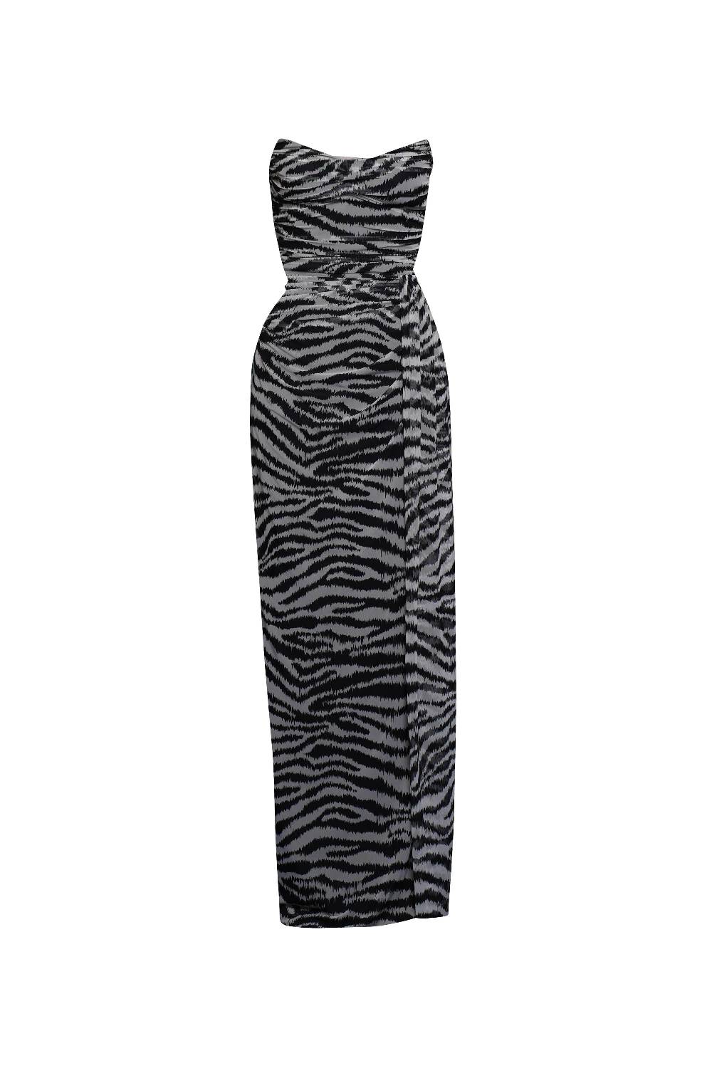 La Petite Robe Di Chiara Boni kriztina printed illusion gown Pezzi Unici