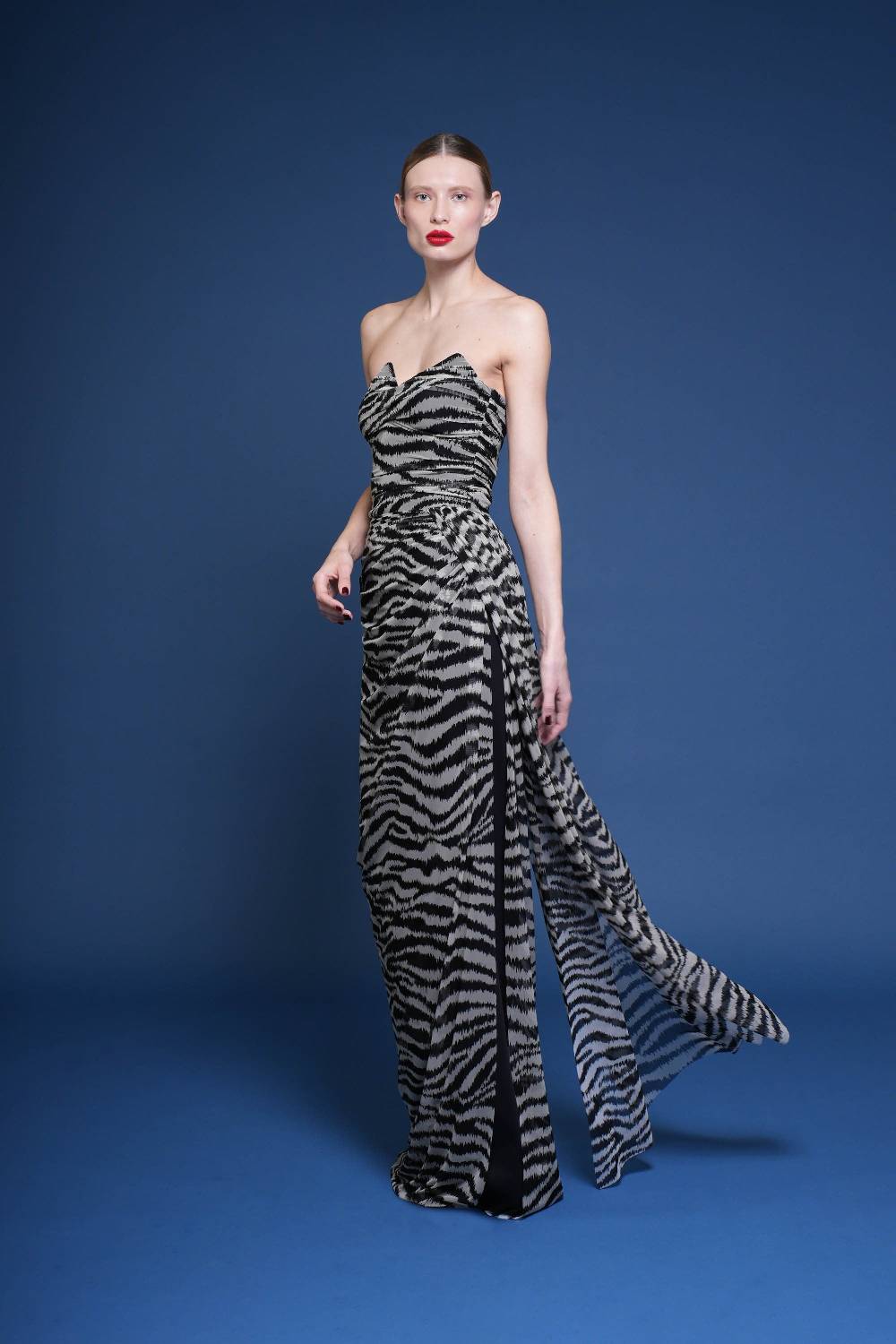 La Petite Robe Di Chiara Boni kriztina printed illusion gown Pezzi Unici