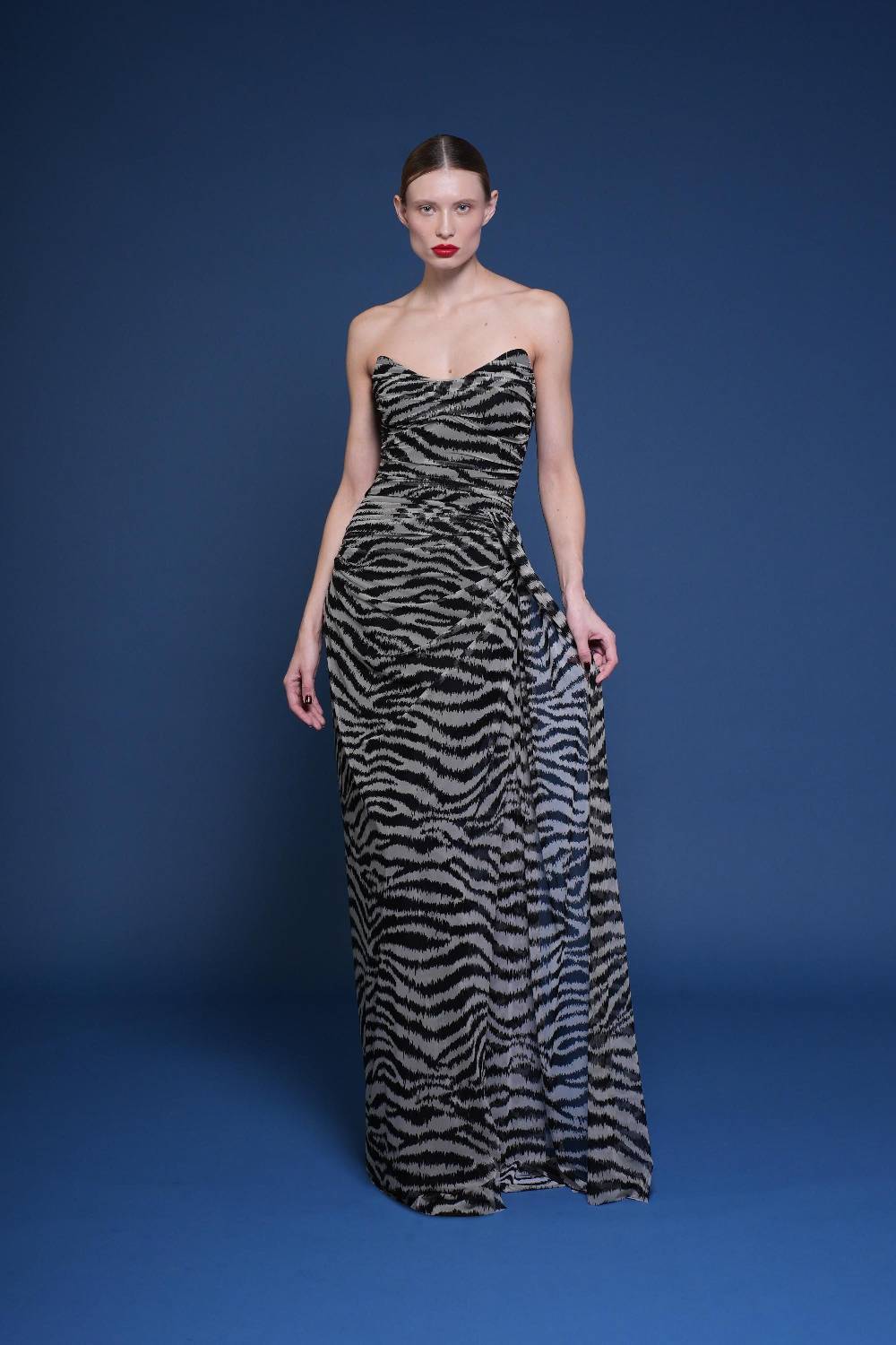 La Petite Robe Di Chiara Boni kriztina printed illusion gown Pezzi Unici