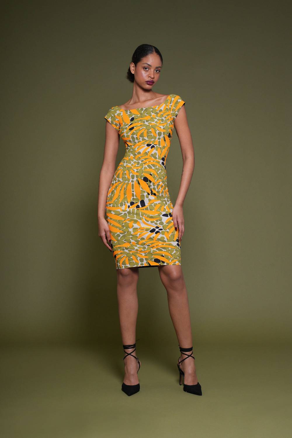 La Petite Robe Di Chiara Boni toffee printed dress Promozione Limitata