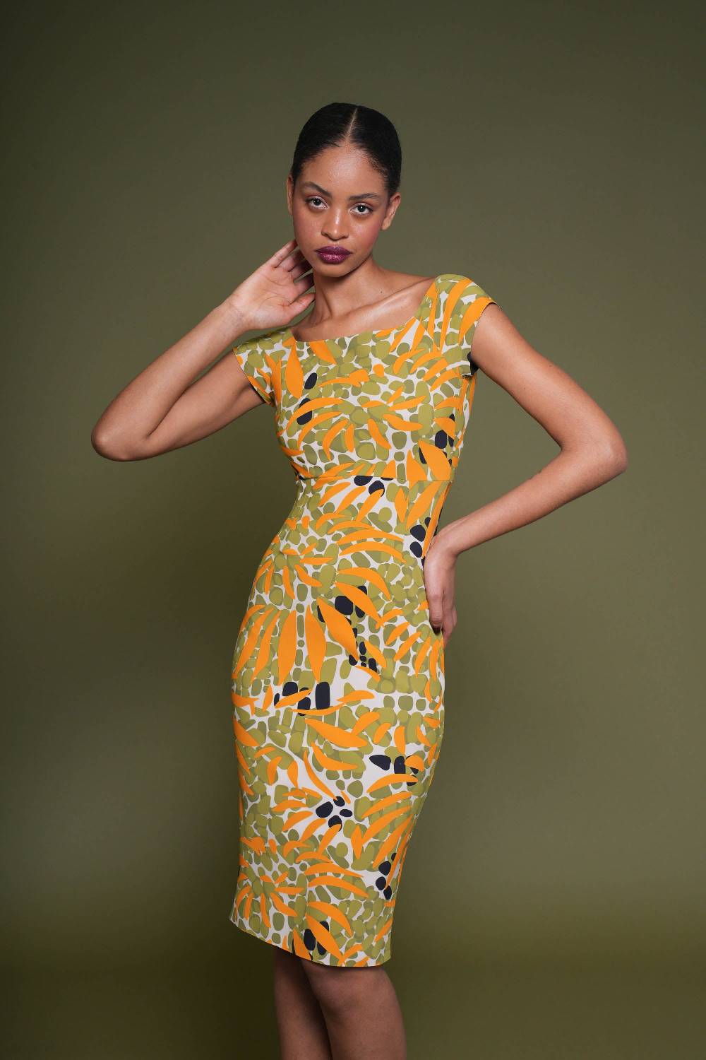 La Petite Robe Di Chiara Boni toffee printed dress Promozione Limitata