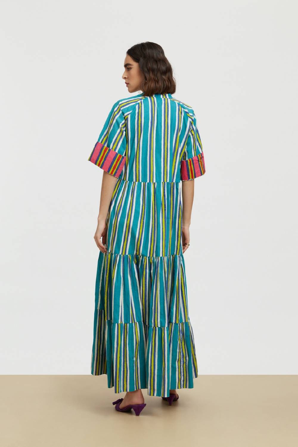 Lisa Corti abito rambagh crazy stripes peacock Shopping Online