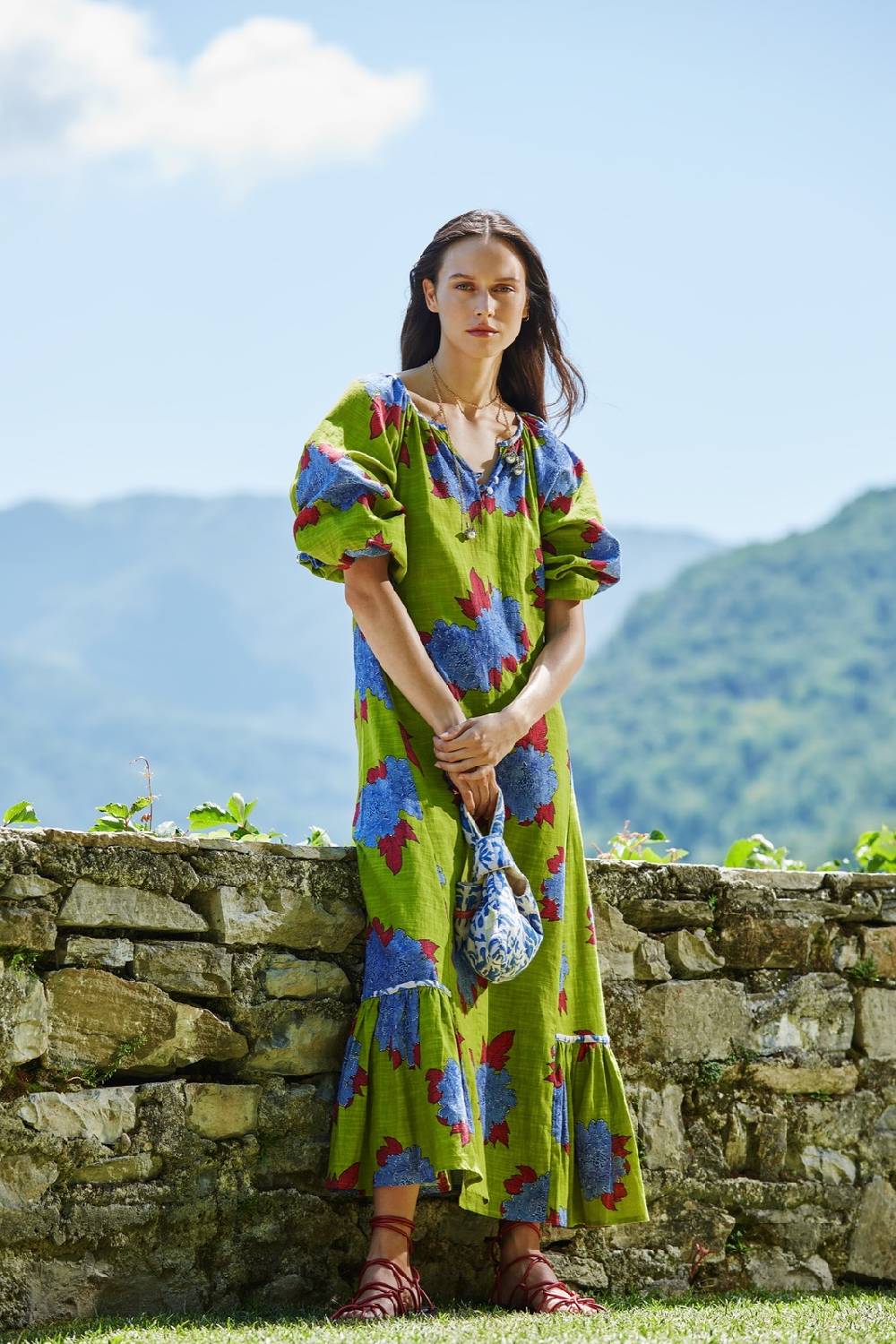 Lisa Corti abito mandili abhanery peony acid green Novità