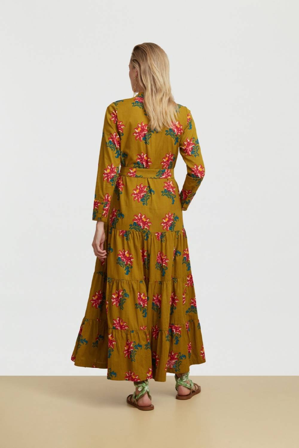 Lisa Corti abito tulsi tangeri rose olive green Sconto