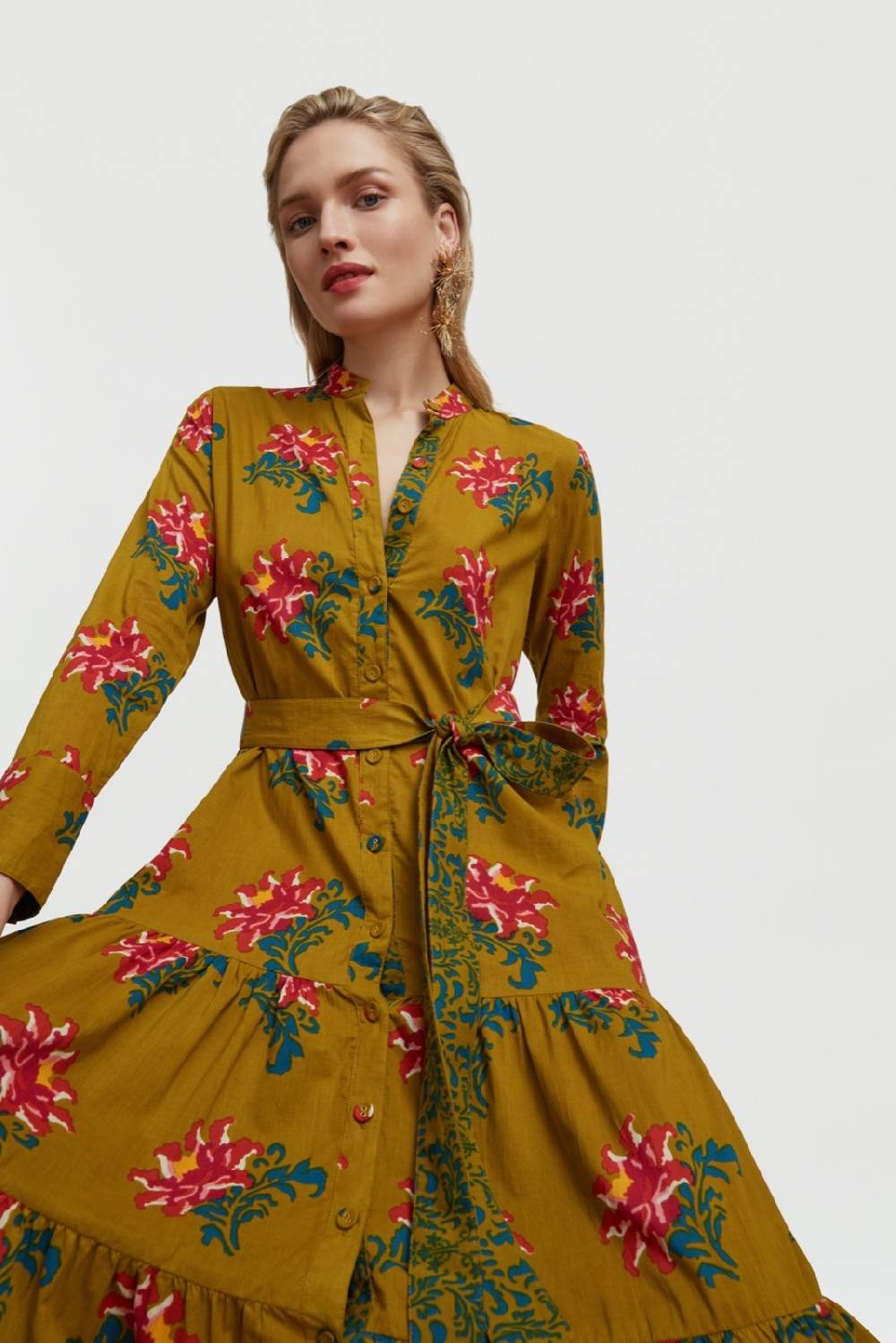 Lisa Corti abito tulsi tangeri rose olive green Sconto