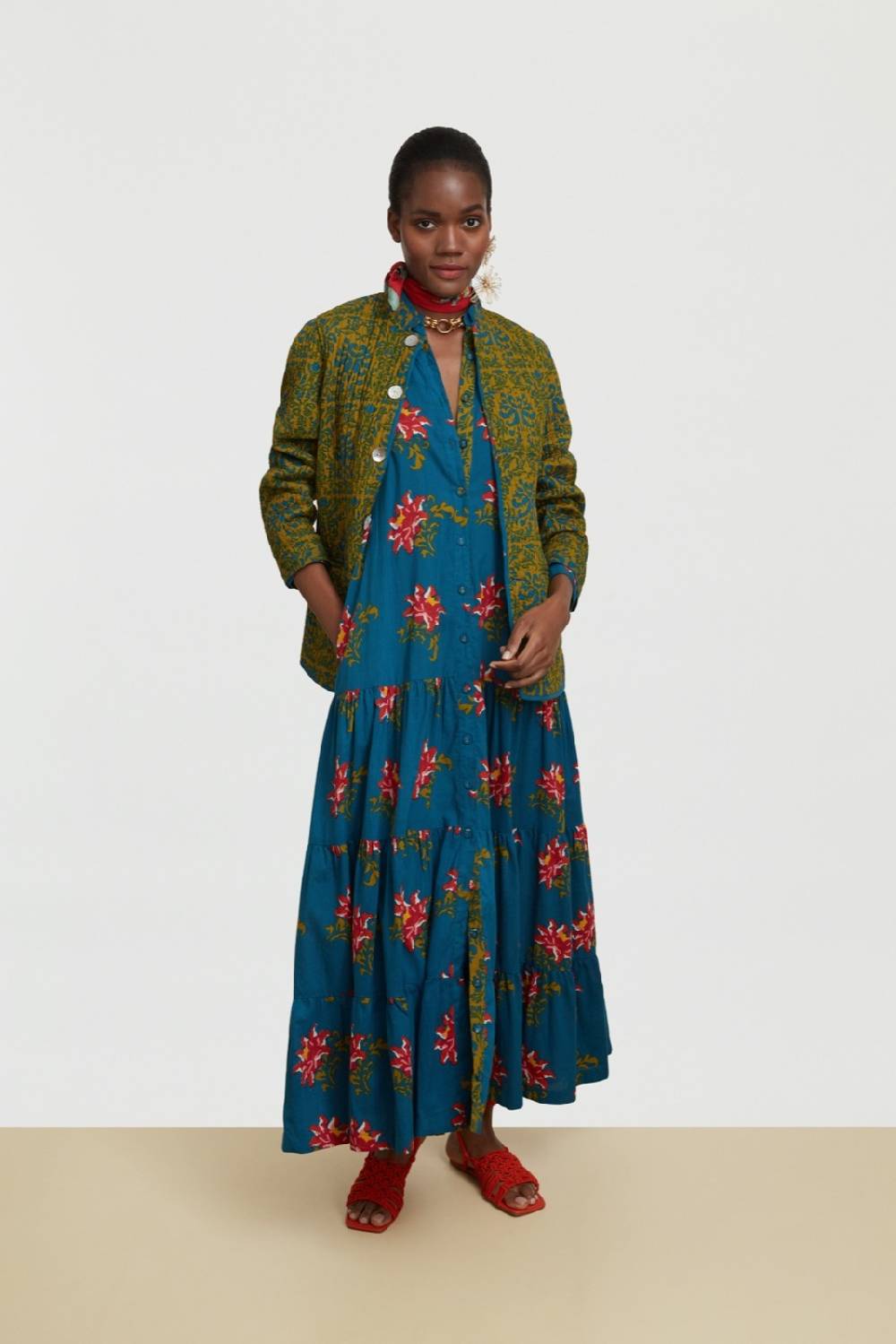 Lisa Corti abito tulsi tangeri rose teal Offerta