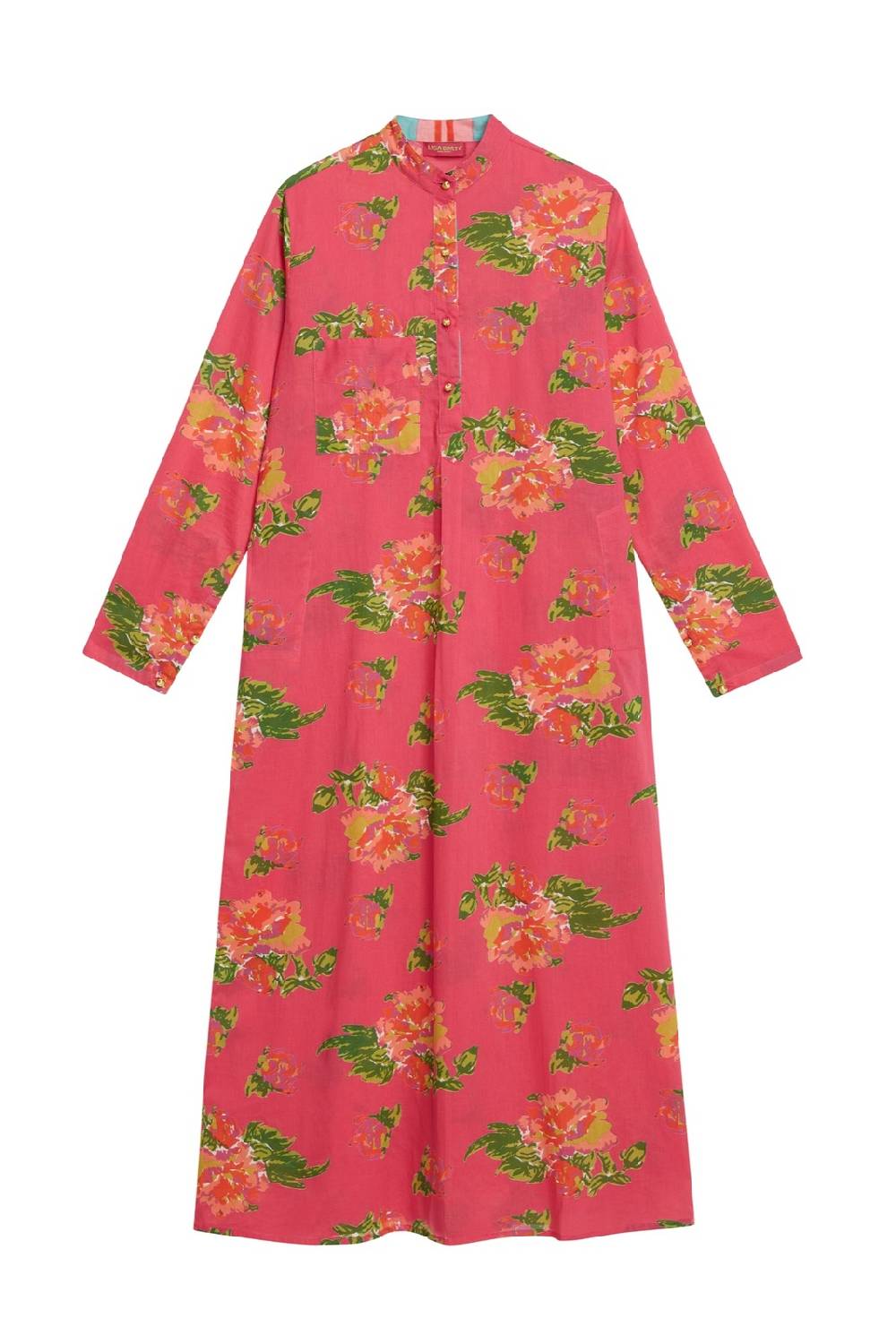 Lisa Corti kurta lunga azhar flower fuxia Offerte