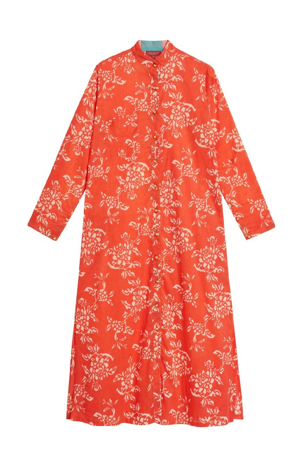 Lisa Corti kurta lunga aperta kandem design coral Vendita Calda