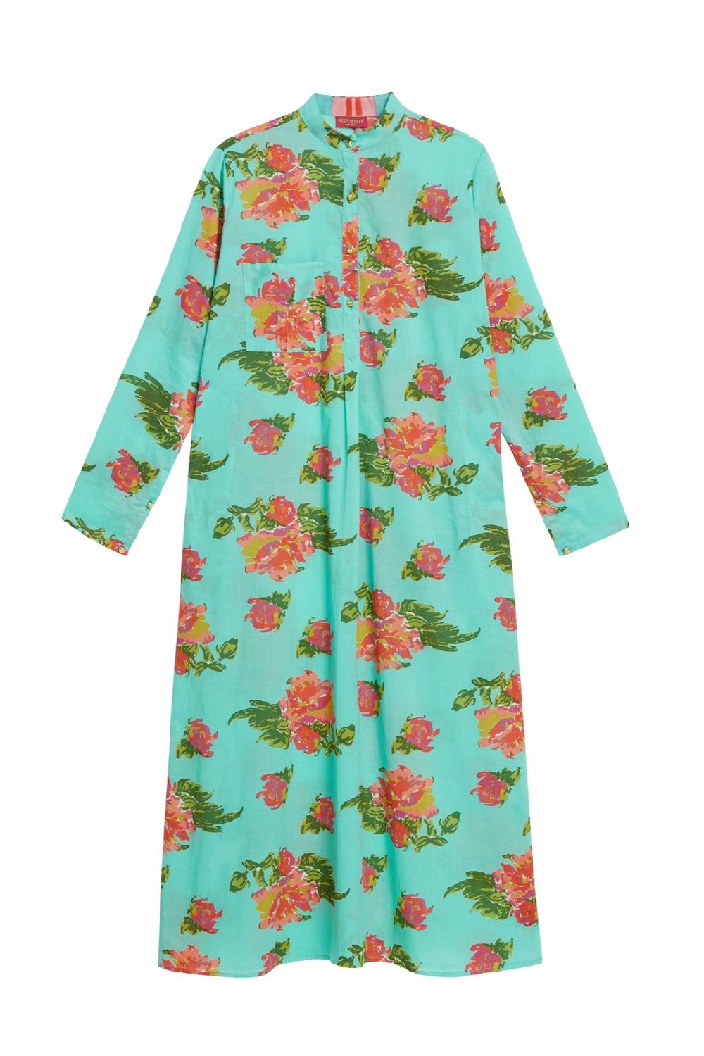 Lisa Corti kurta lunga azhar flower aqua Vendita Economica