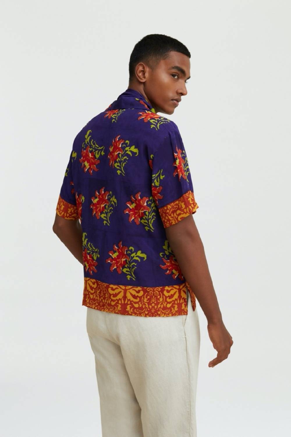 Lisa Corti camicia foulard tangeri flower purple Qualità