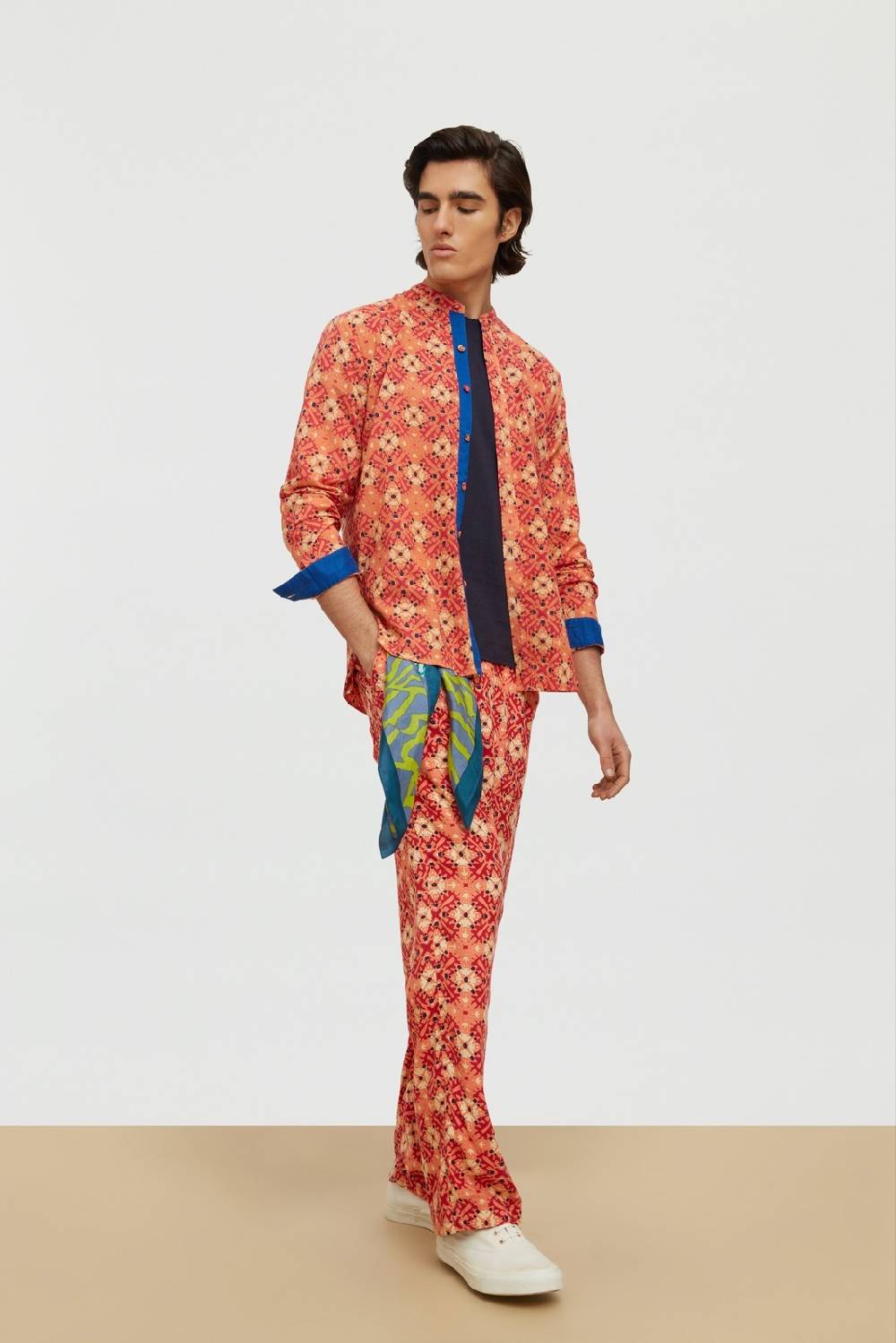 Lisa Corti camicia santorini morocco design red Promozione