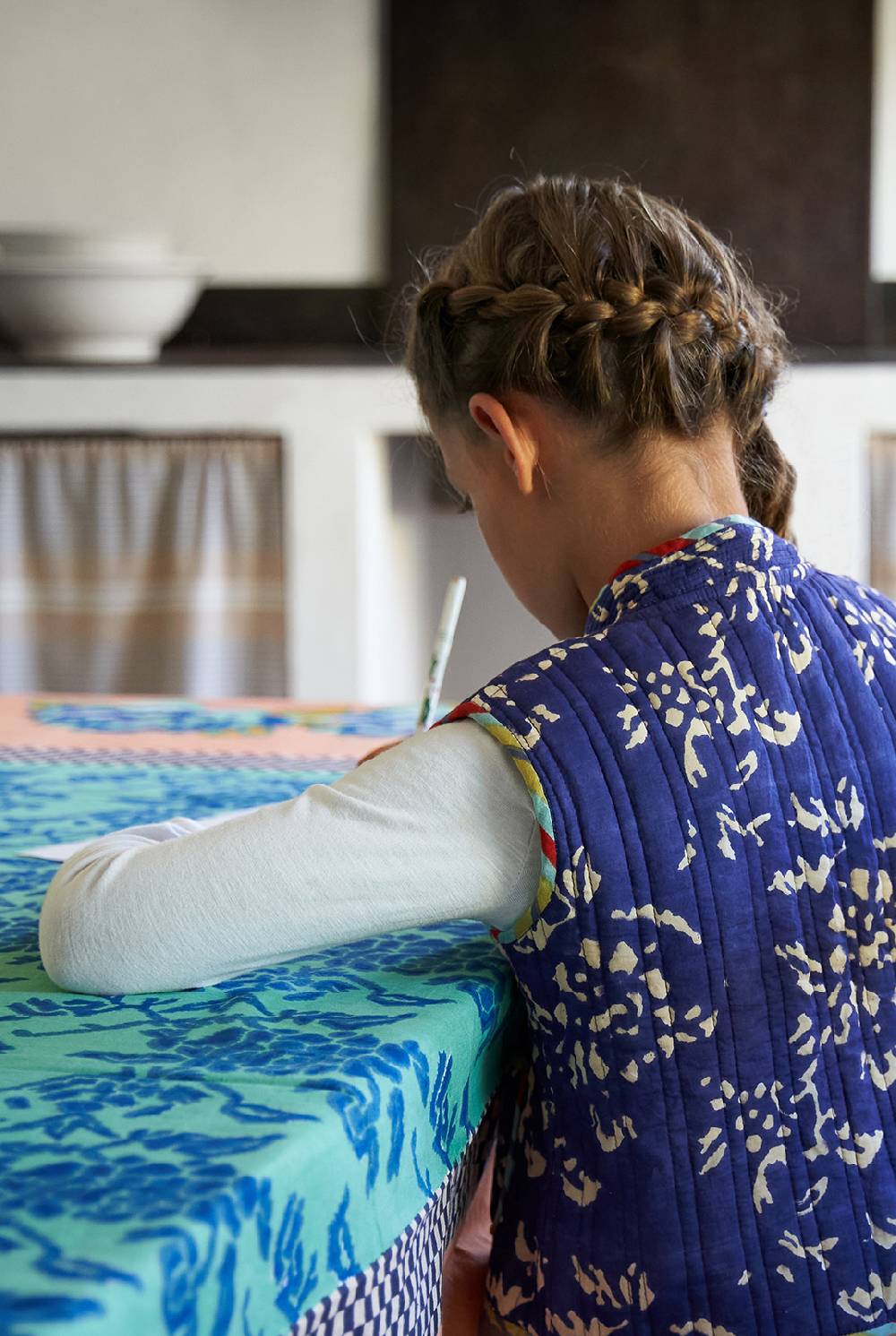 Lisa Corti gilet bambino damask design blue In Vendita