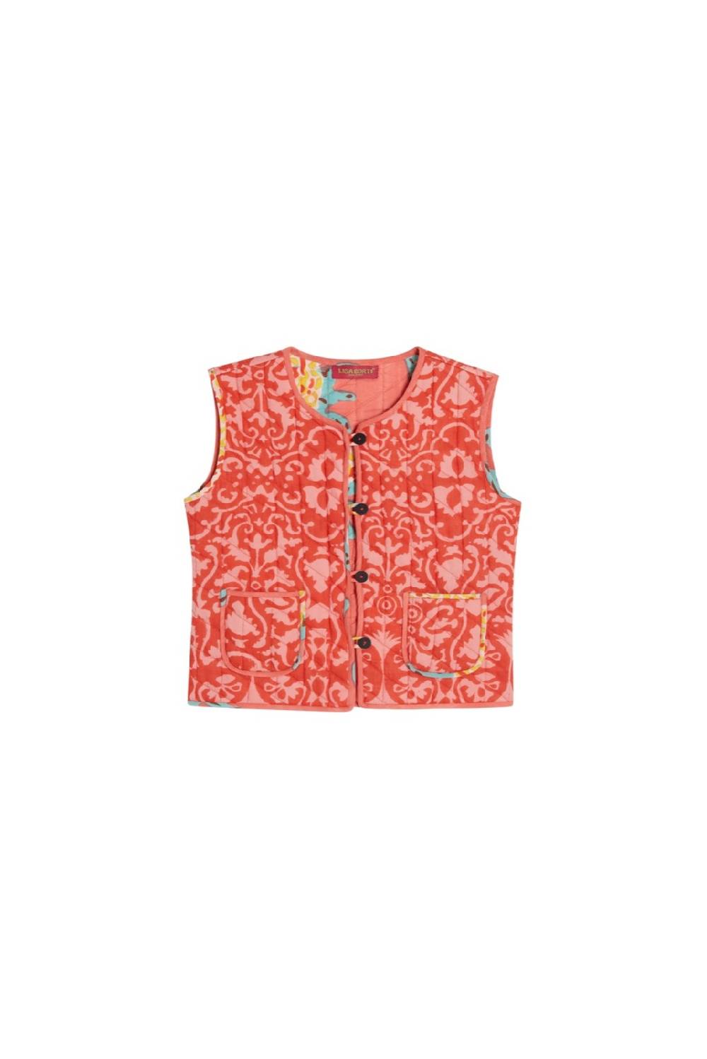 Lisa Corti gilet bambino damask design red Saldi