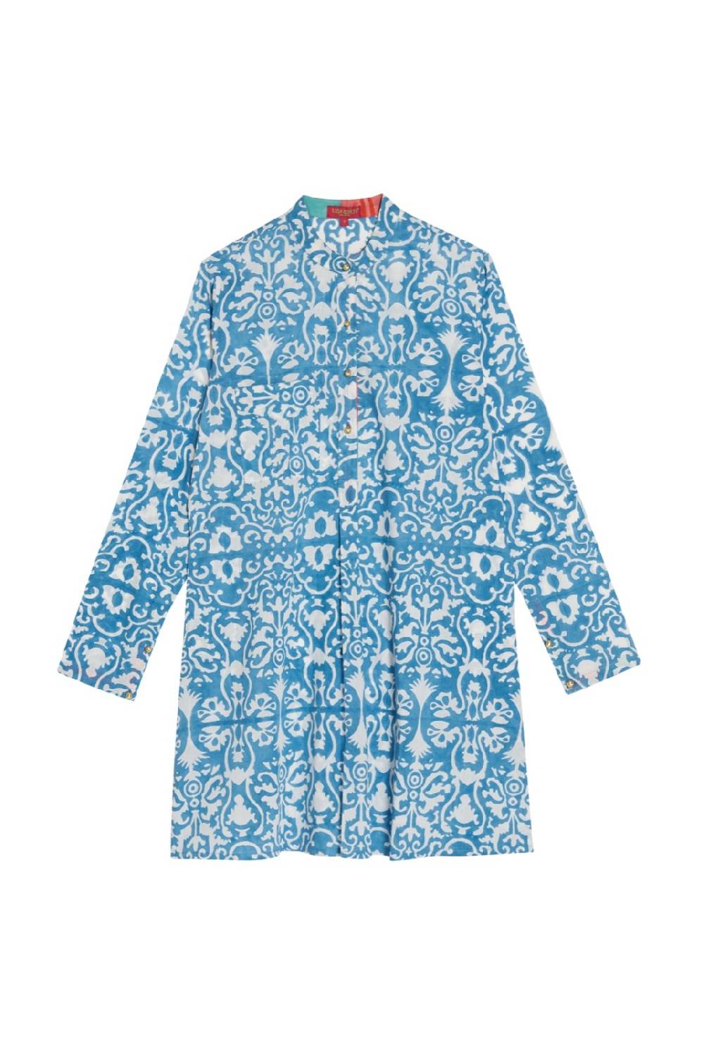 Lisa Corti kurta corta damask design white blue Negozi Online