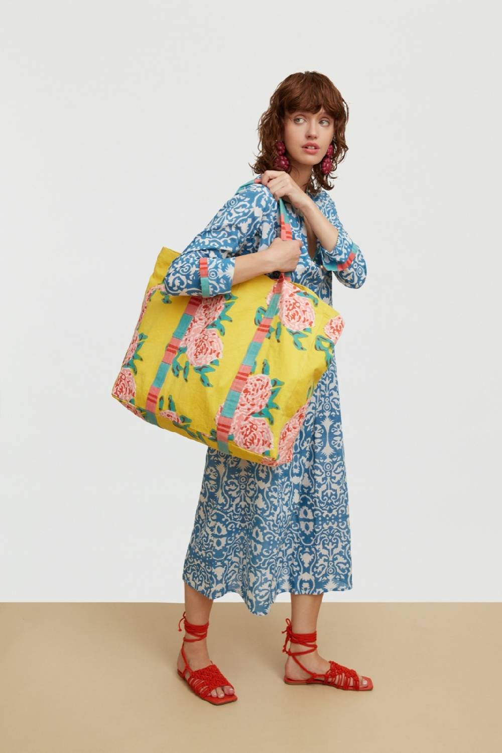 Lisa Corti kurta lunga damask design white blue Consegna Veloce