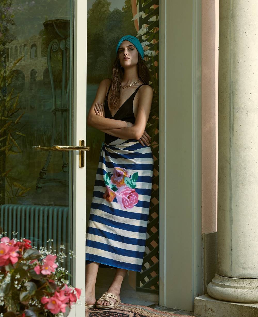 Lisa Corti pareo nizam stripes blue natural Shopping Online