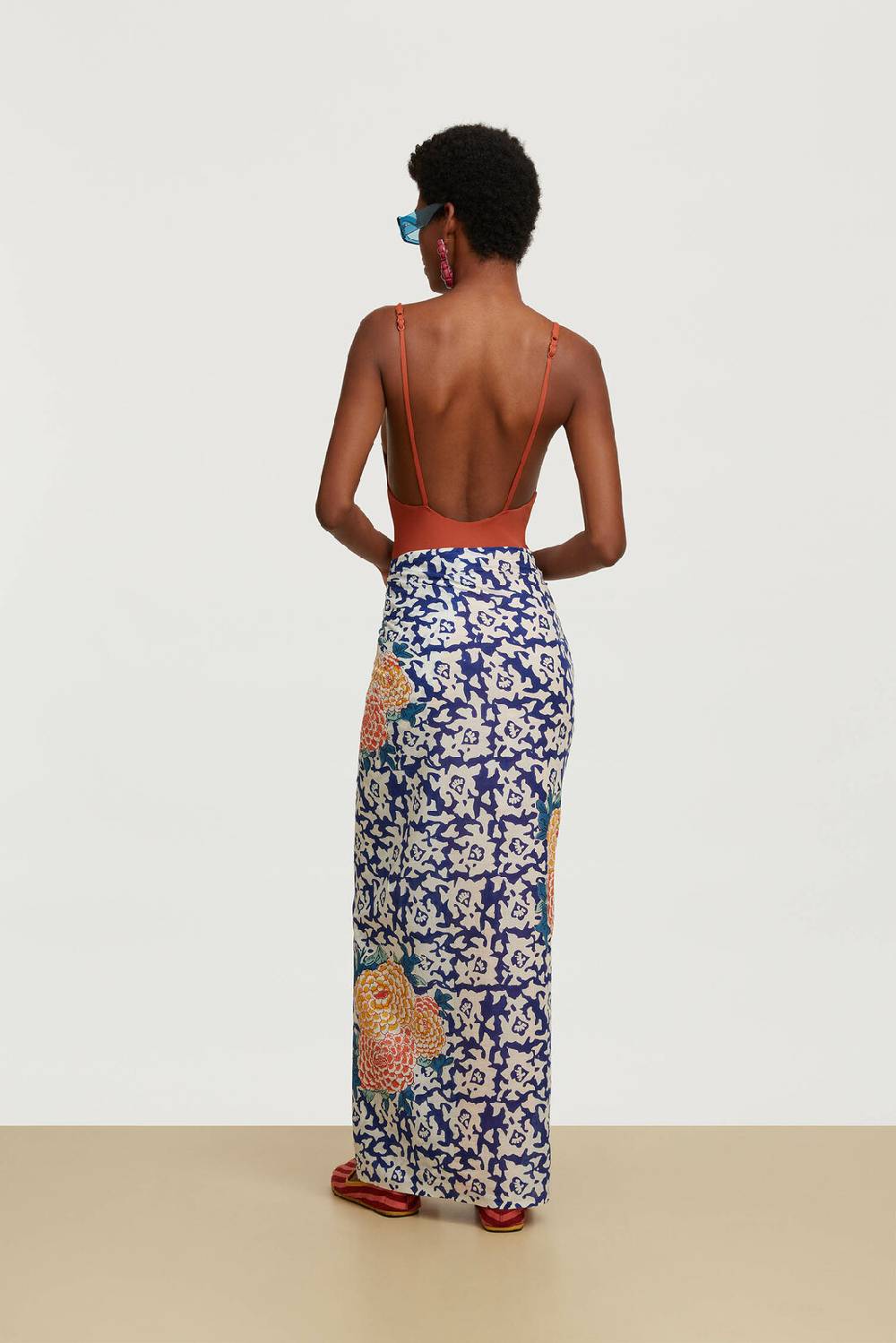 Lisa Corti pareo arabesque corolla blue natural Prezzo Ridotto