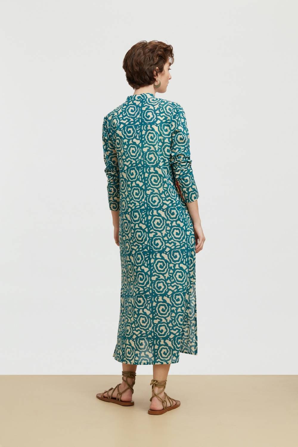 Lisa Corti kurta lunga aperta spiral peacock natural Online