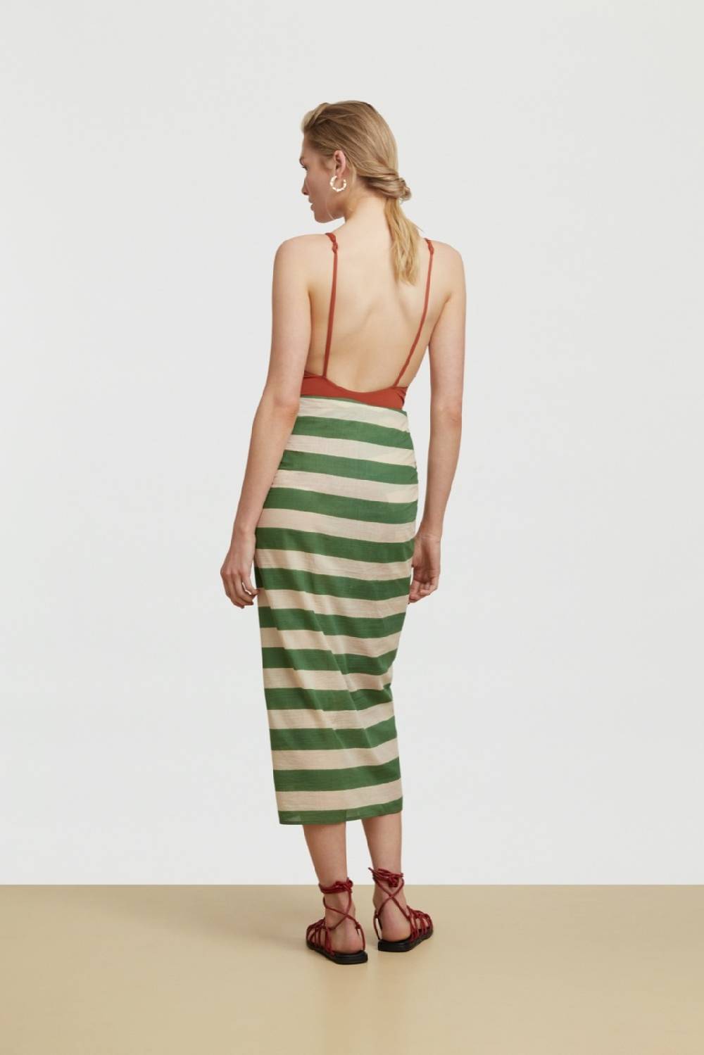 Lisa Corti pareo nizam stripes green natural Outlet