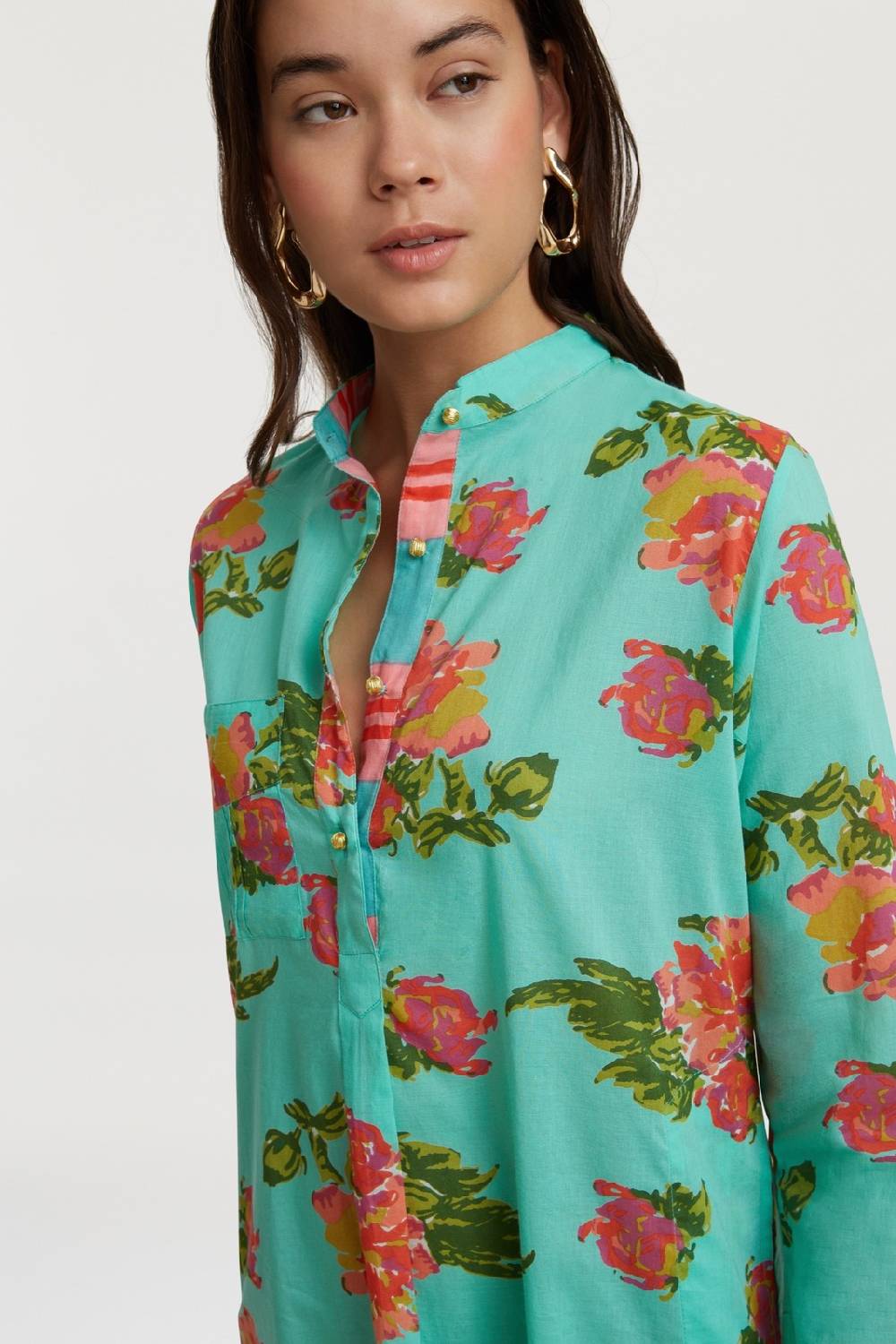 Lisa Corti kurta corta azhar flower aqua In Vendita