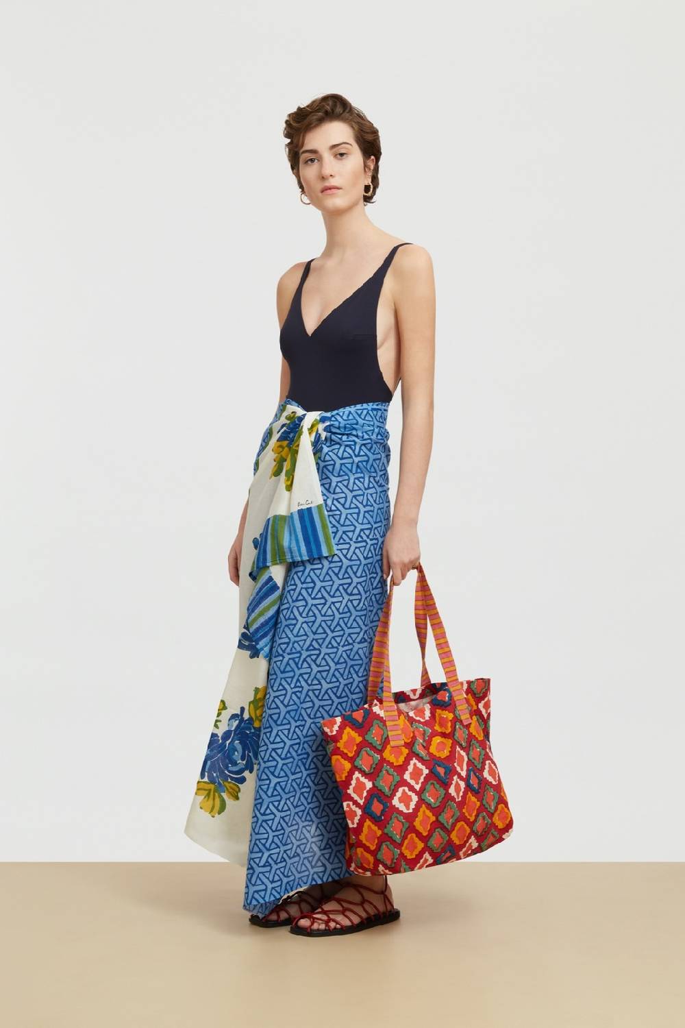 Lisa Corti pareo vienna blue cream Offerte
