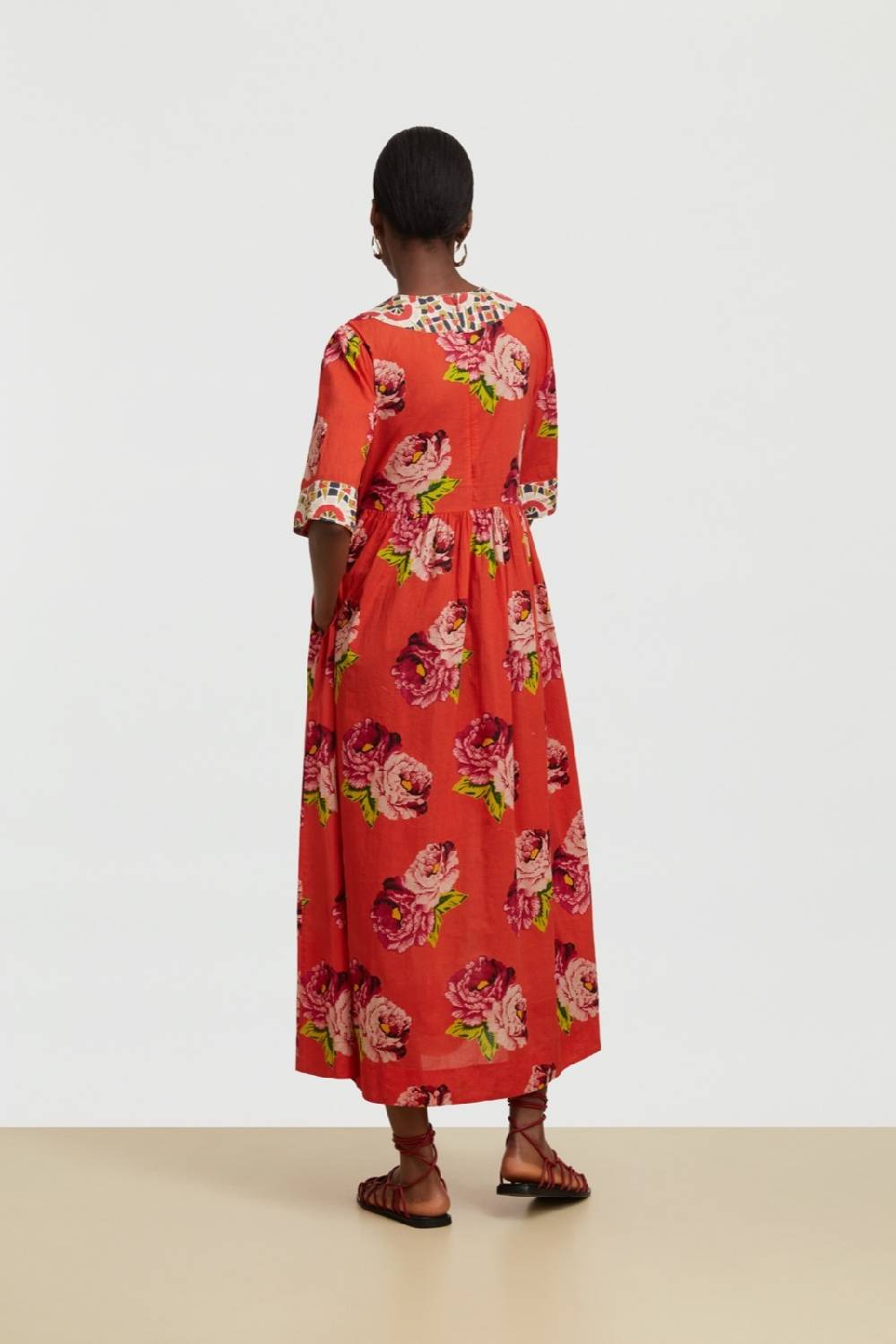 Lisa Corti abito gypsy folk rose coral I Più Venduti