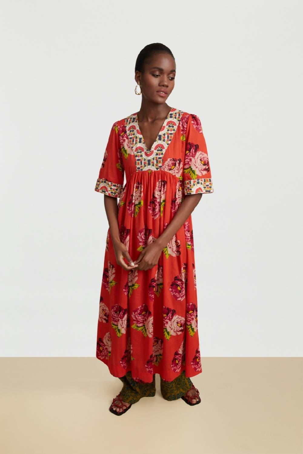 Lisa Corti abito gypsy folk rose coral I Più Venduti
