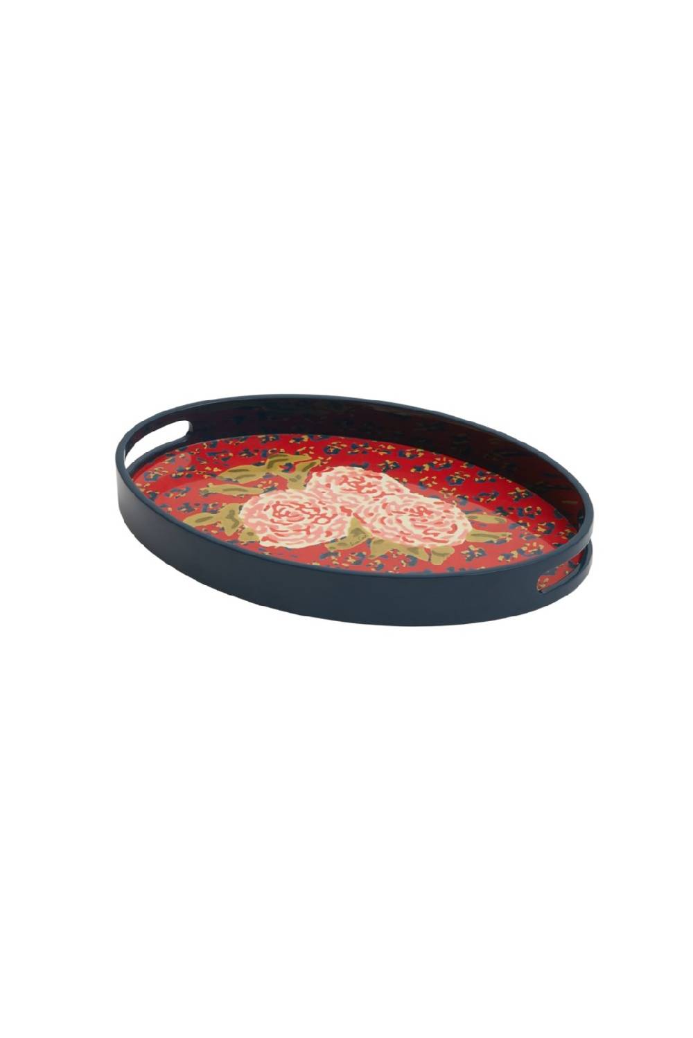 Lisa Corti vassoio ovale leopard flower red Promozione Limitata