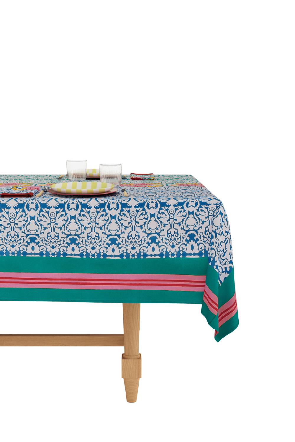 Lisa Corti telo cotone 140x240cm dam dam veronese blue Convenienza
