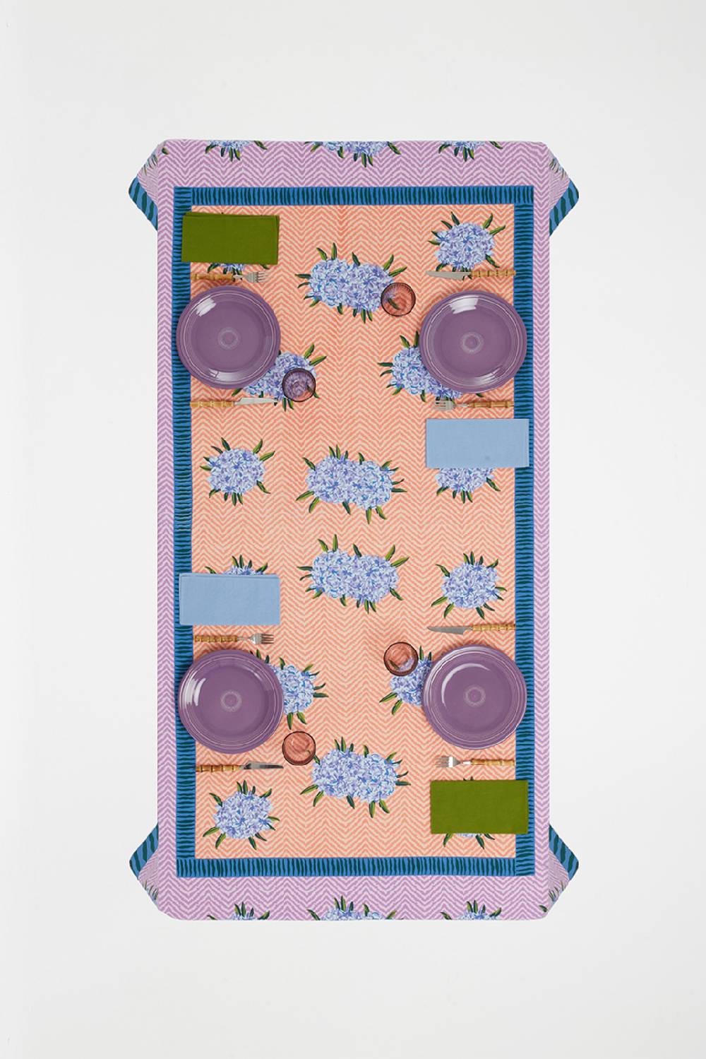 Lisa Corti telo cotone 140x240cm oleander lilac peach Presa