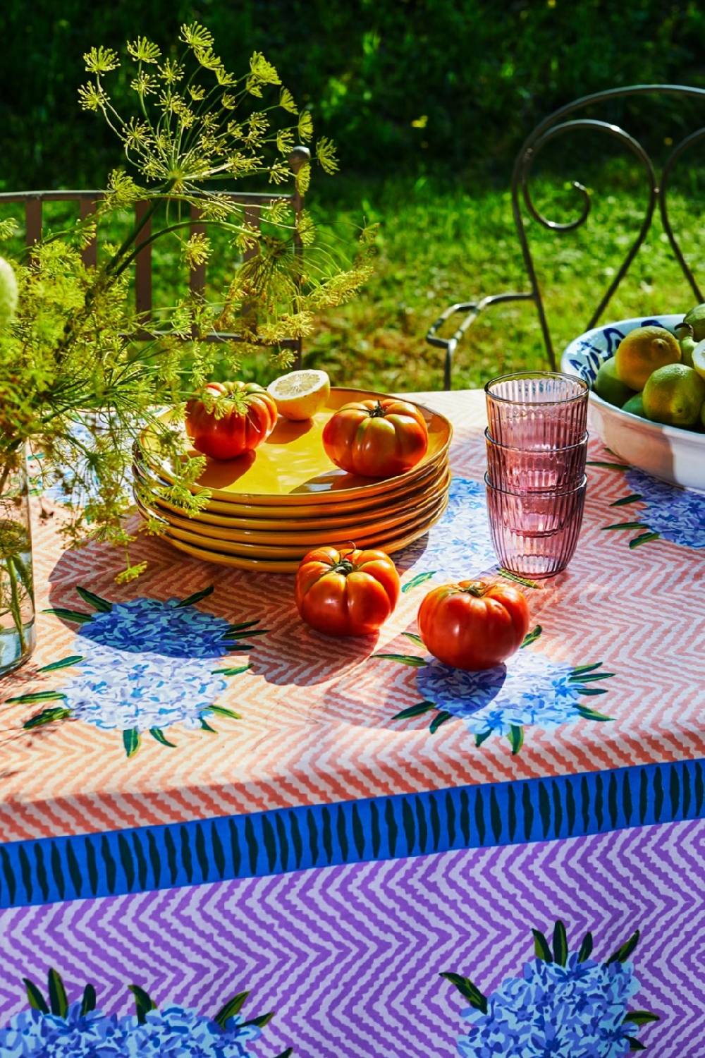 Lisa Corti telo cotone 140x240cm oleander lilac peach Presa