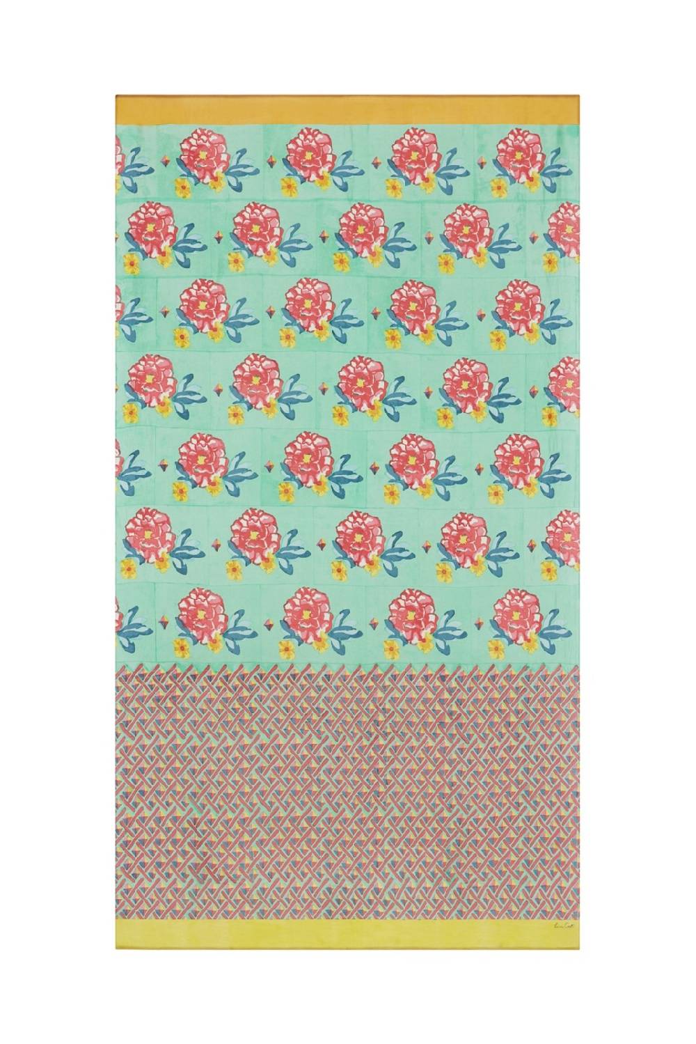 Lisa Corti scialle seta 100x200cm ramye aqua Saldi Di Fabbrica