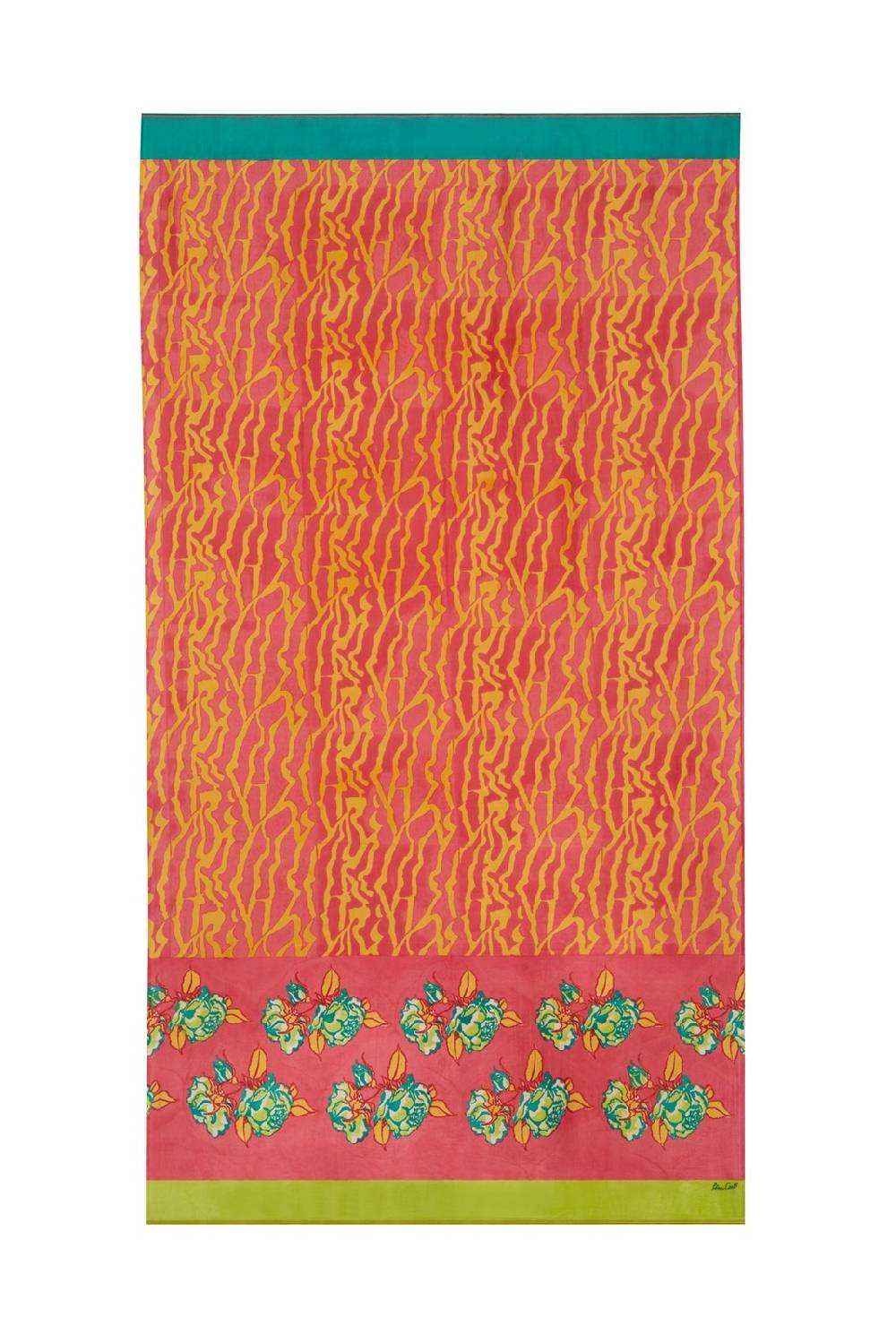 Lisa Corti scialle seta 100x200cm butterfly wing geranium Nuovo