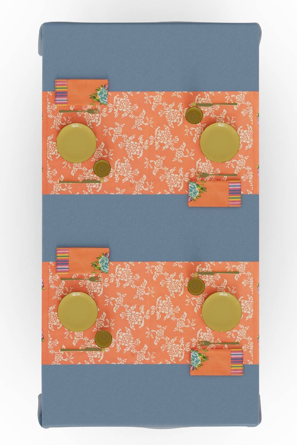 Lisa Corti tovaglietta doppia cotone 50x150cm kandem queen peach Acquista Ora