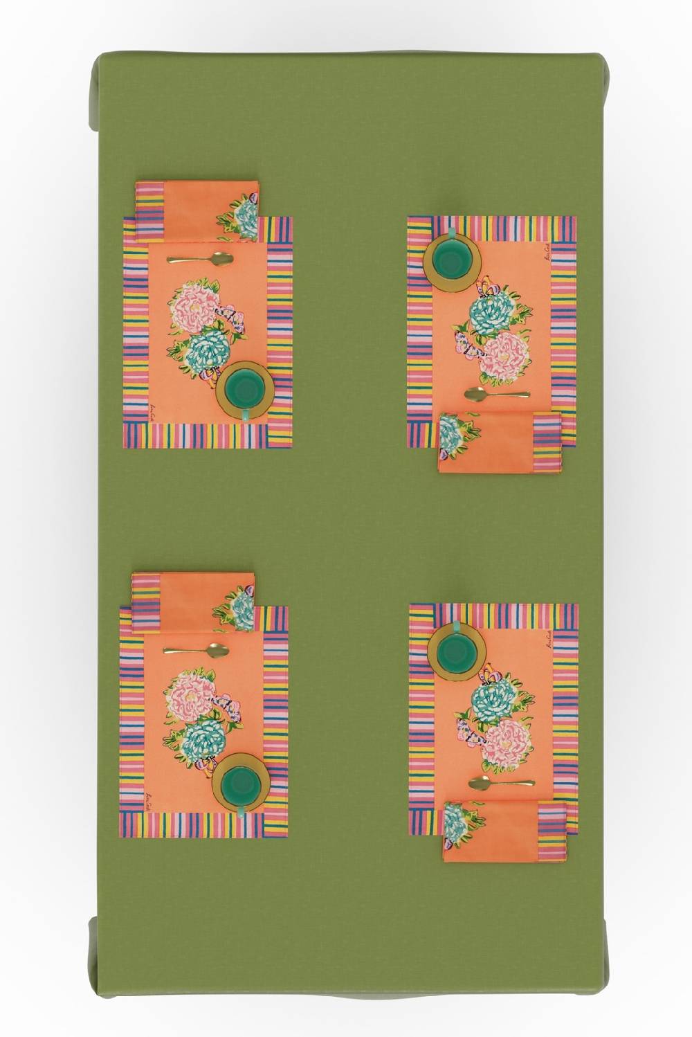 Lisa Corti tovagliolo cotone 50x50cm kandem flower peach Online